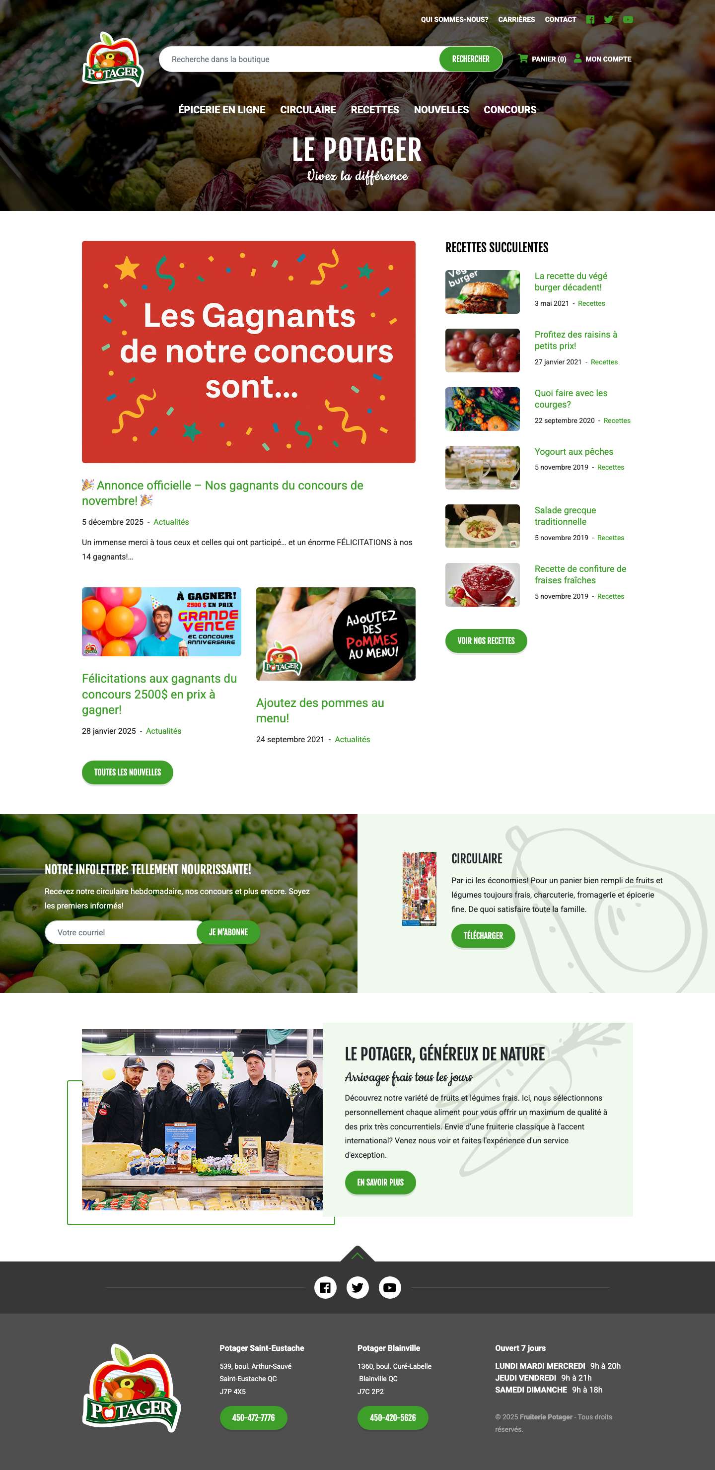 Accueil - Fruiterie Potager - Full Screenshot