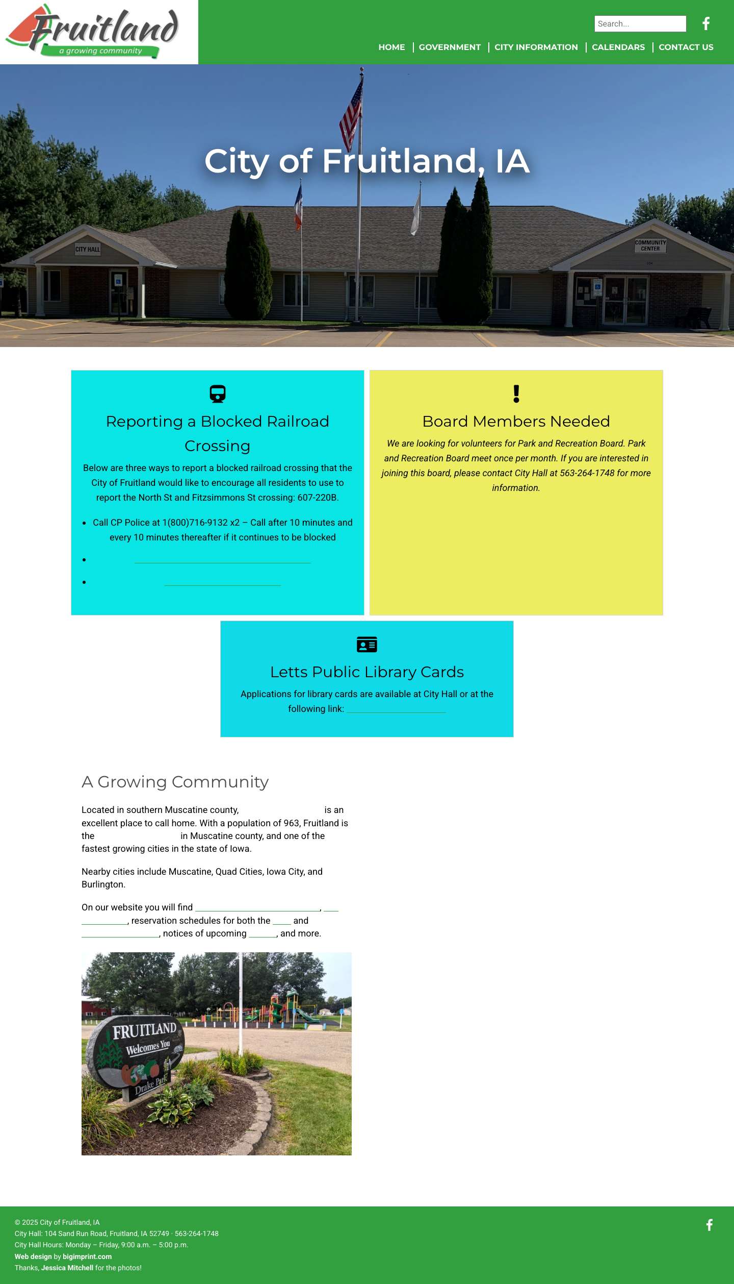 City of Fruitland, IA - Full Screenshot