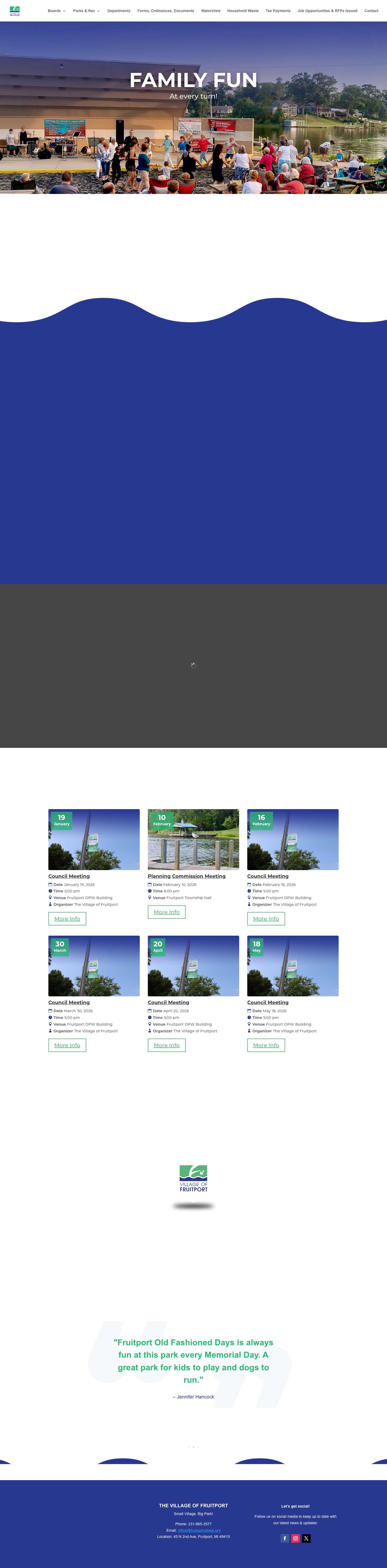 Village of Fruitport, Michigan | Small Village, Big Park - Full Screenshot