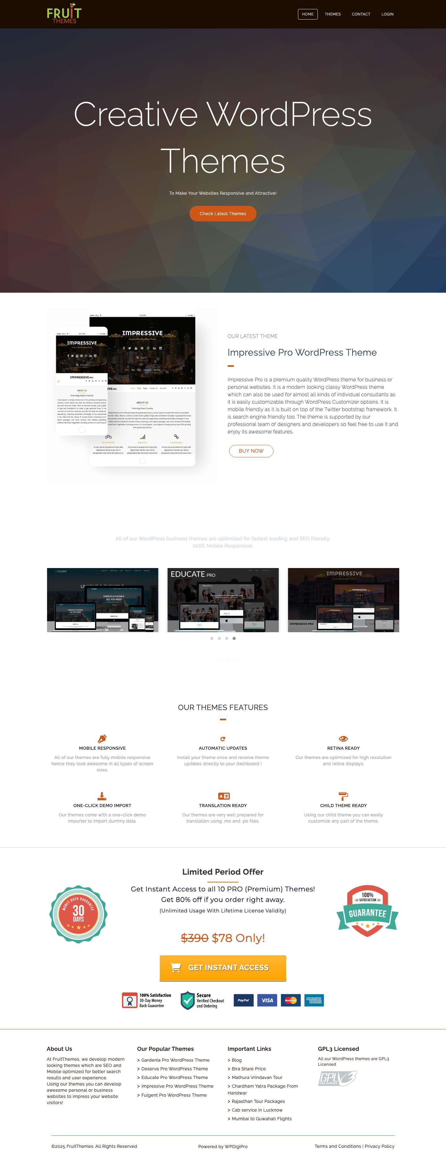 Creative Wordpress Themes for Professionals - Full Screenshot