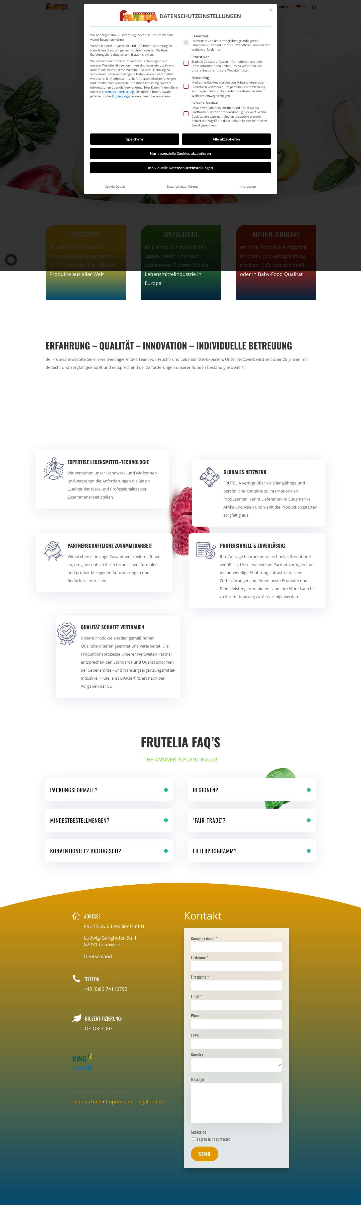 FRUTELIA & LETELLIER GMBH - Full Screenshot