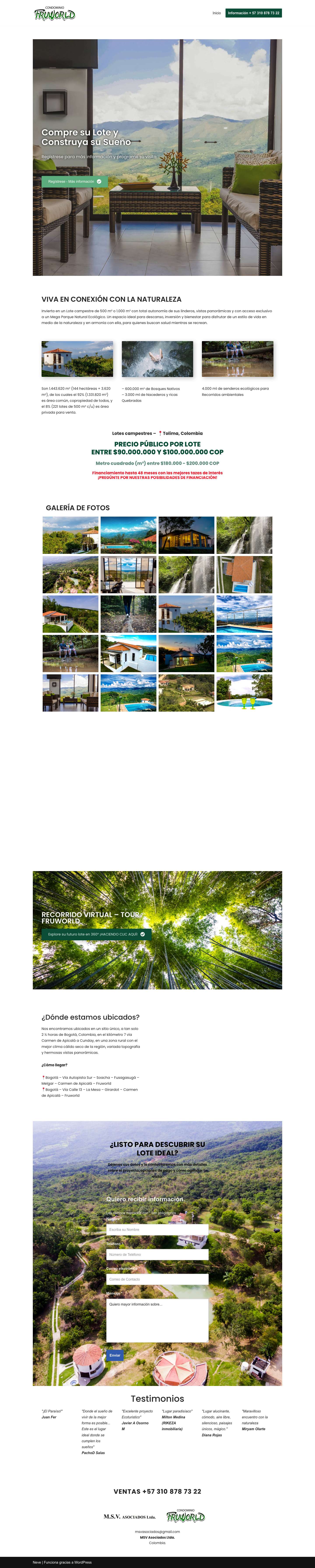 Condominio Natural Ecológico Fruworld - Full Screenshot