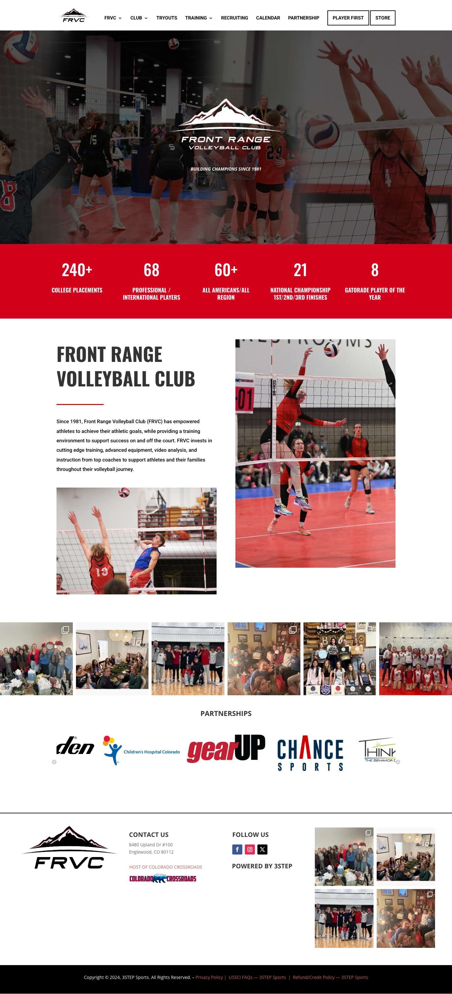Home - Front Range Volleyball Club - Full Screenshot