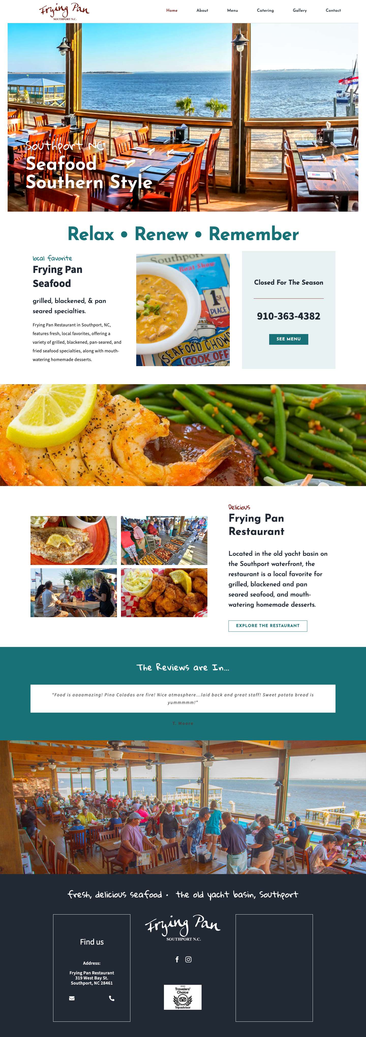 Frying Pan Restaurant | Southport NC | Waterfront Dining - Full Screenshot