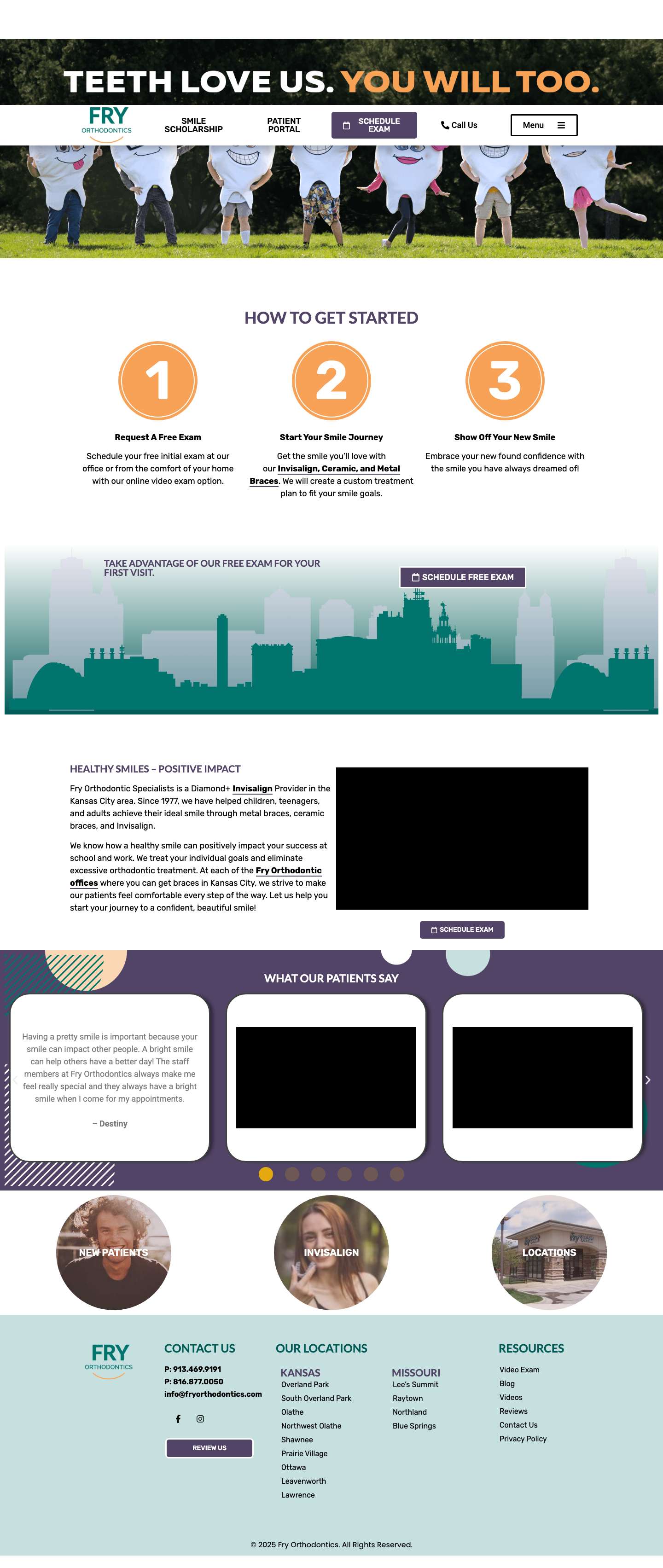 Welcome to Fry | Fry Orthodontic Specialists - Full Screenshot