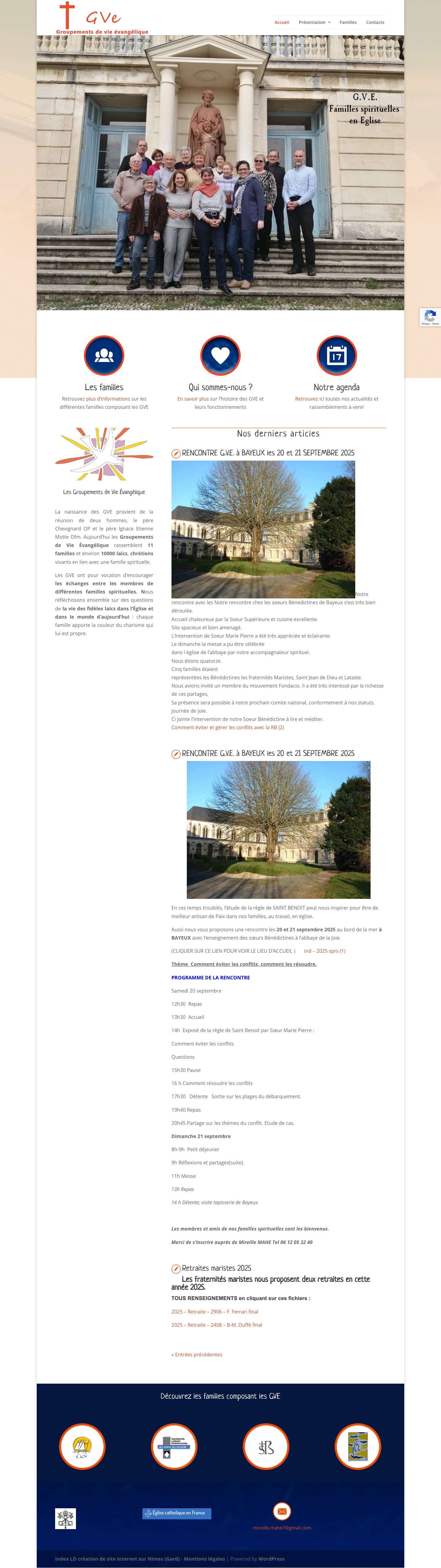 GVE-Groupements de Vie Evangélique - Full Screenshot