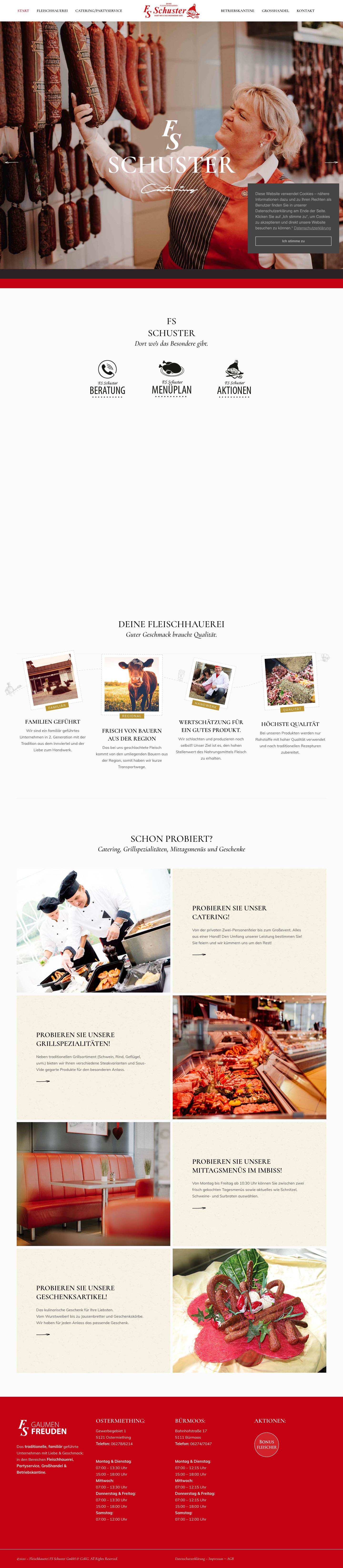 Fleischhauerei FS Schuster // Herzlich Willkommen - Full Screenshot