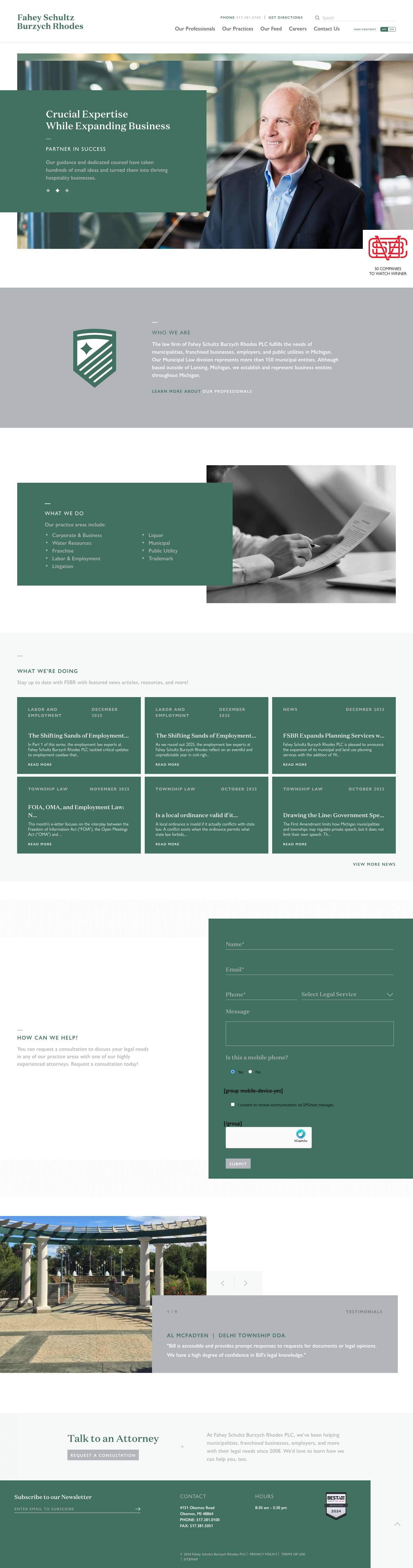 Fahey Schultz Burzych Rhodes PLC | Michigan Law Firm - Full Screenshot