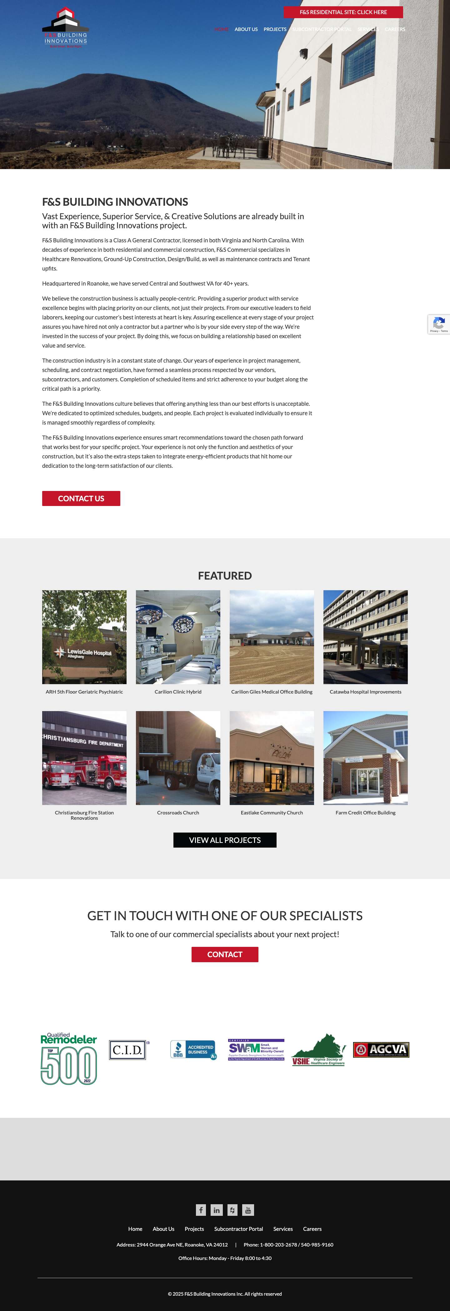F&S Building Innovations » Build Smart. Build Right - Full Screenshot