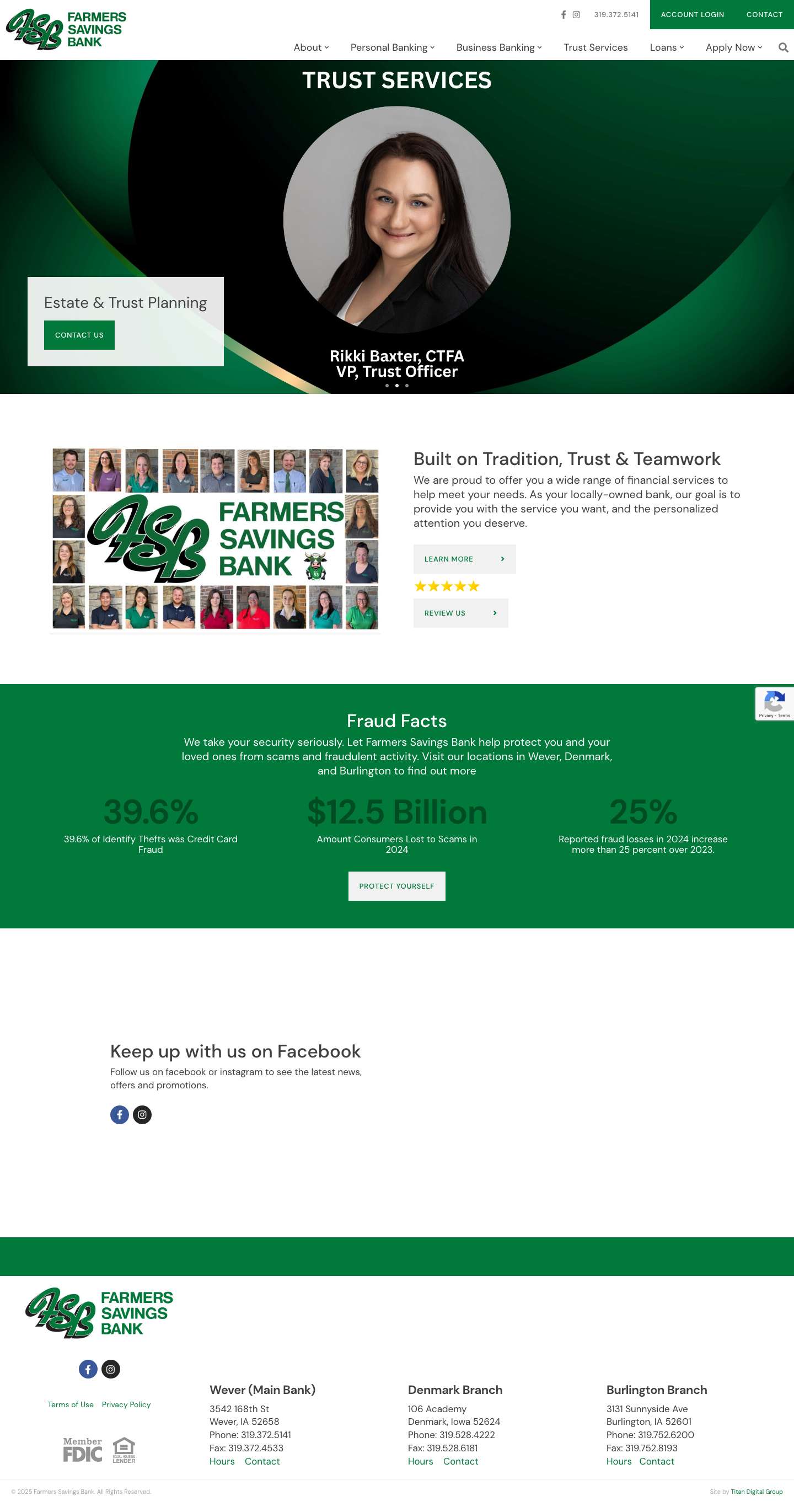 Bank Serving Wever, Denmark, Burlington, Iowa - Full Screenshot