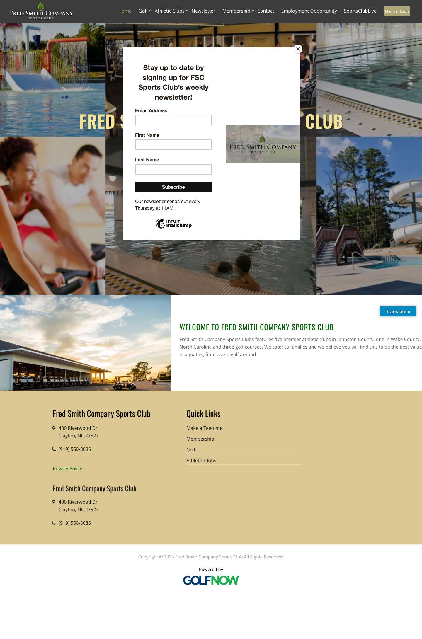 Home - Fred Smith Company Sports Club - Full Screenshot