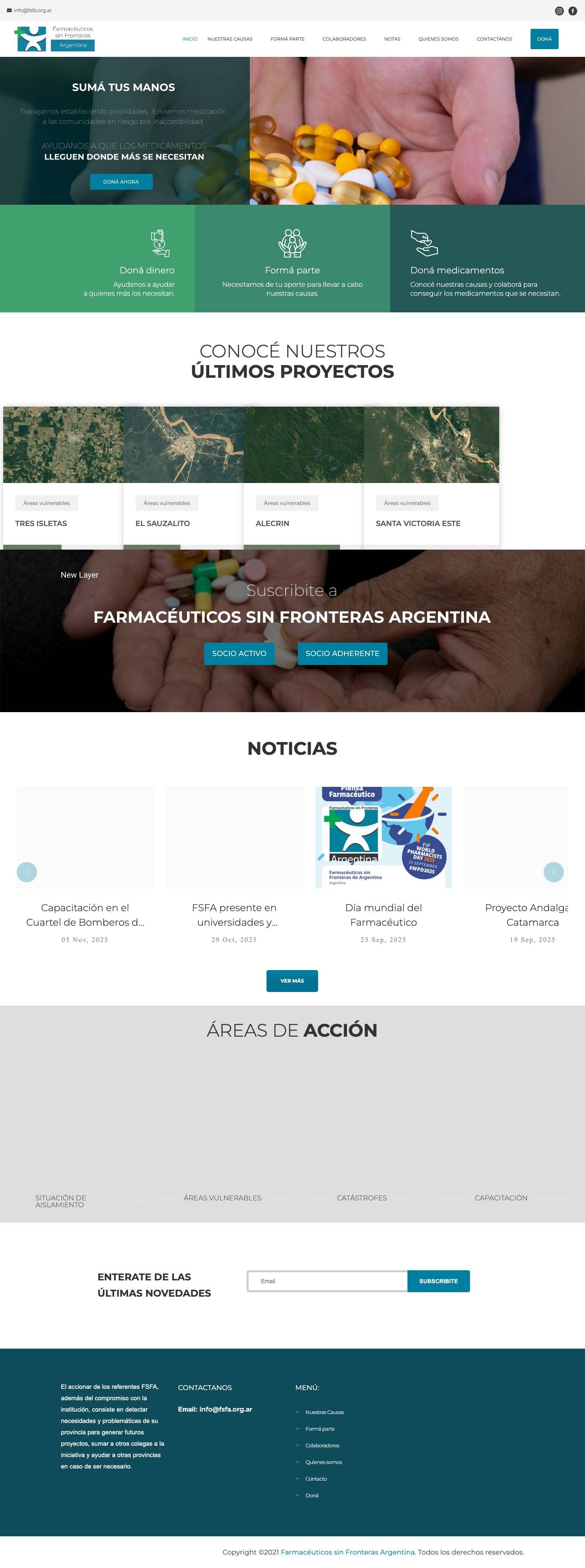 Farmacéuticos sin Fronteras Argentina | Sumá tus manos - Full Screenshot