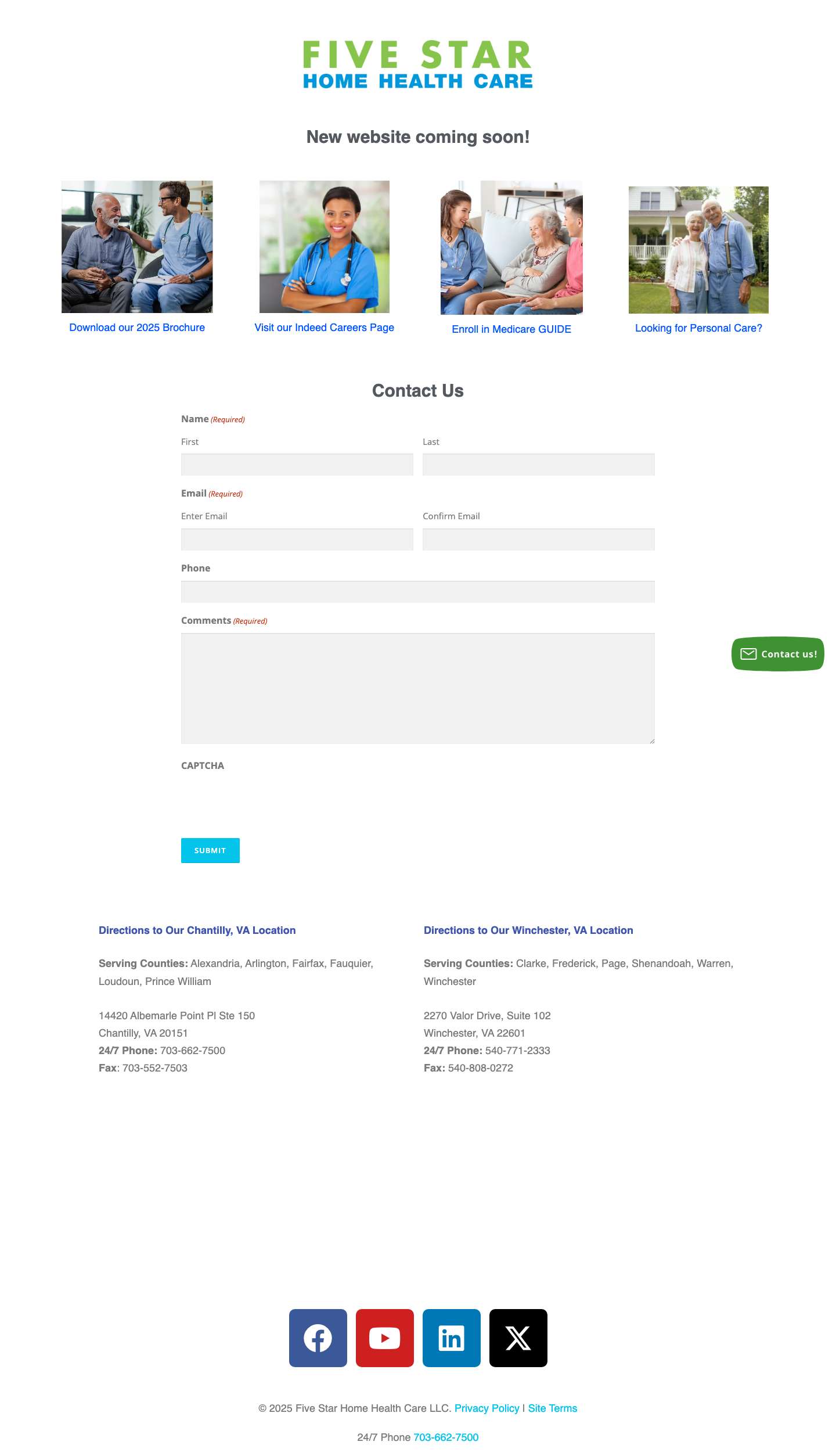 FSHHC: Coming Soon - Five Star Home Health Care - Full Screenshot
