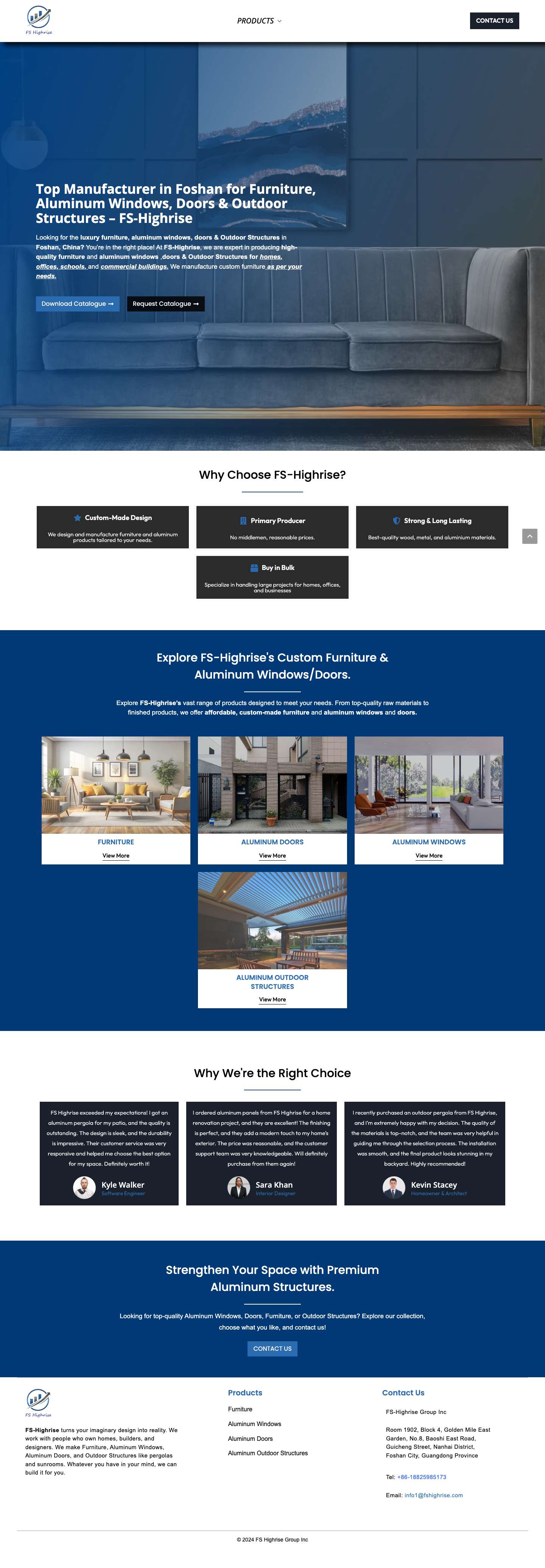 FS-Highrise: Top Quality Furniture & Aluminum Doors/Windows - Full Screenshot