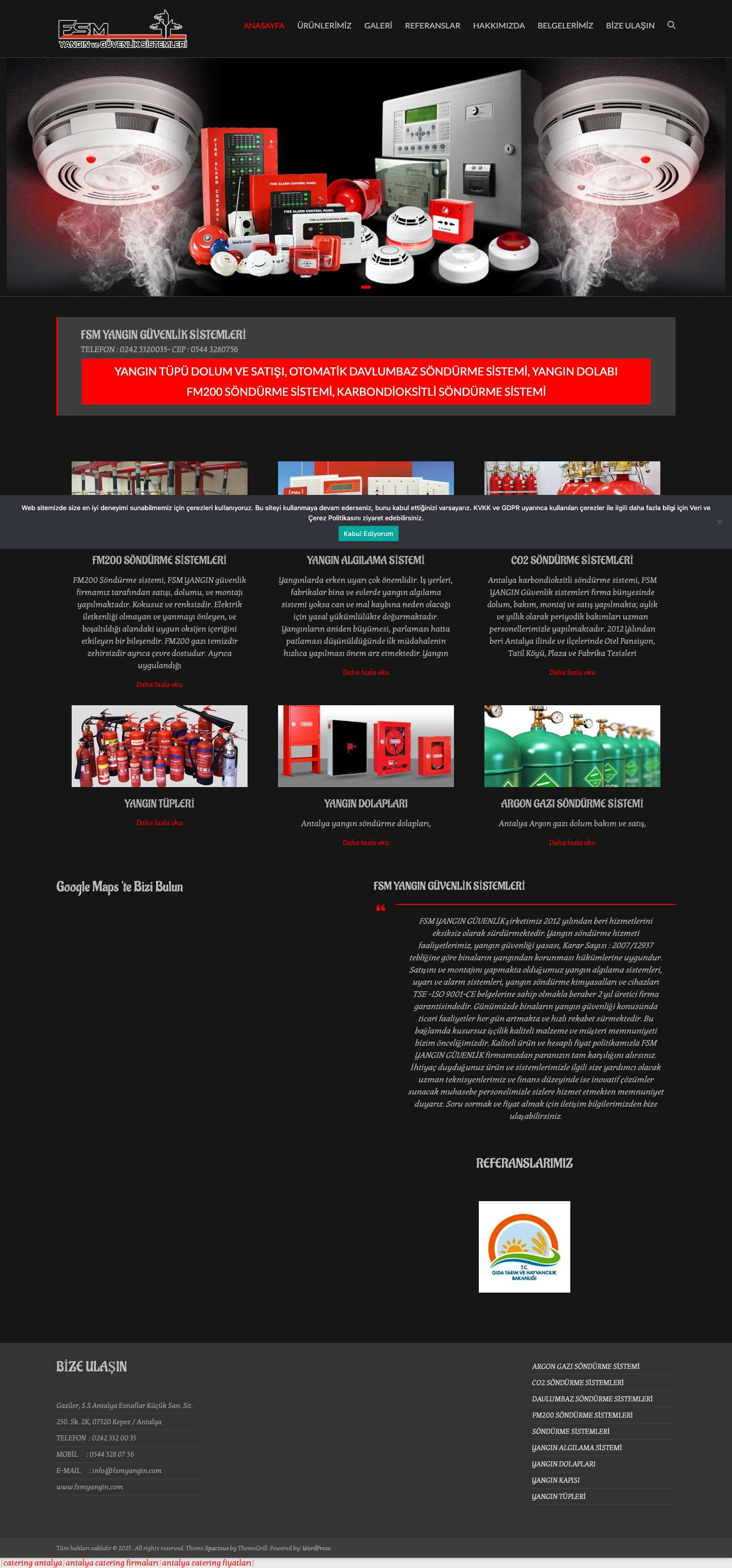 Antalya FM200, Otomatik Davlumbaz Söndürme, Yangın Tüpü DolumuANASAYFA - - Full Screenshot