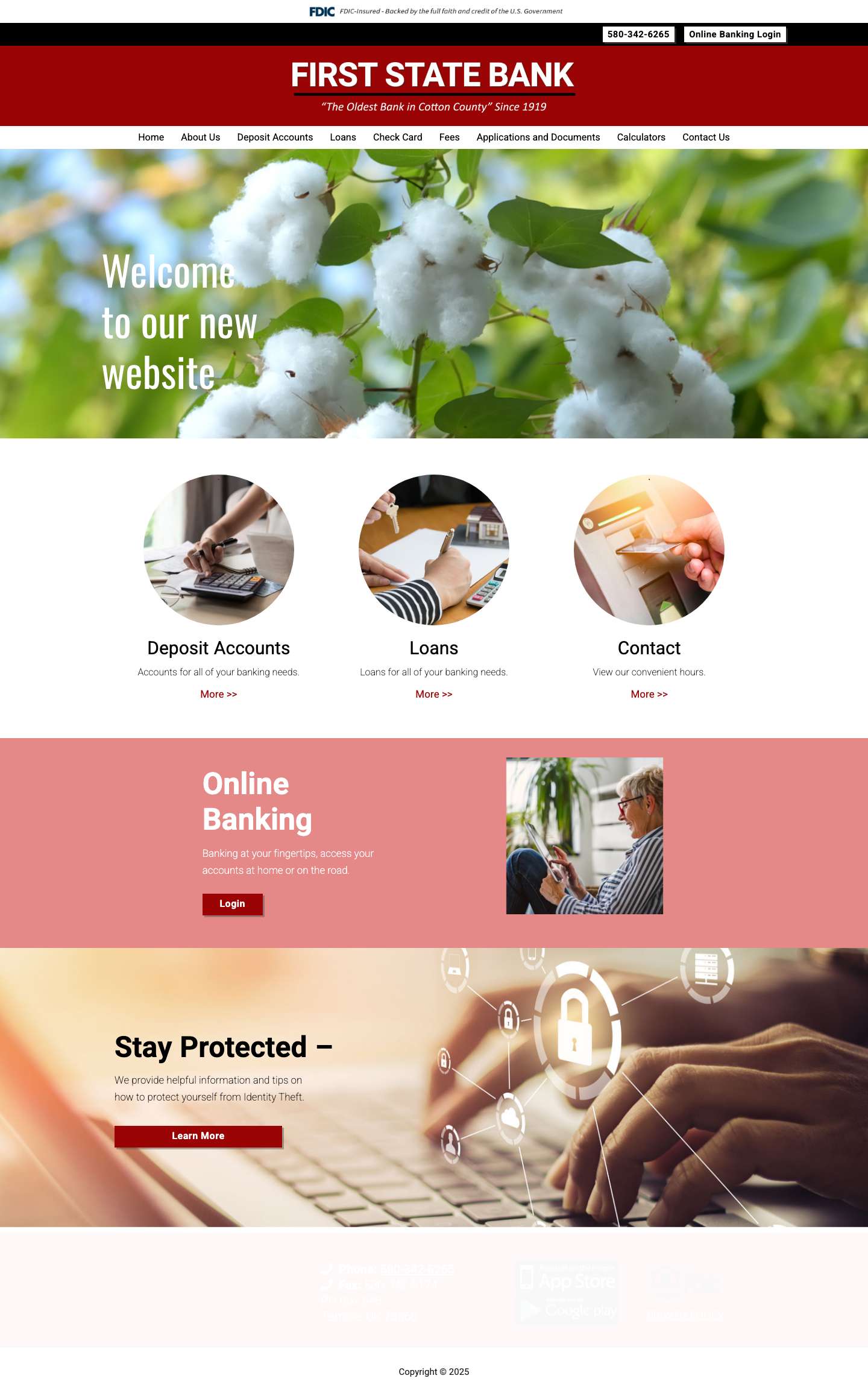 Welcome to - First State Bank Temple, OK - Full Screenshot