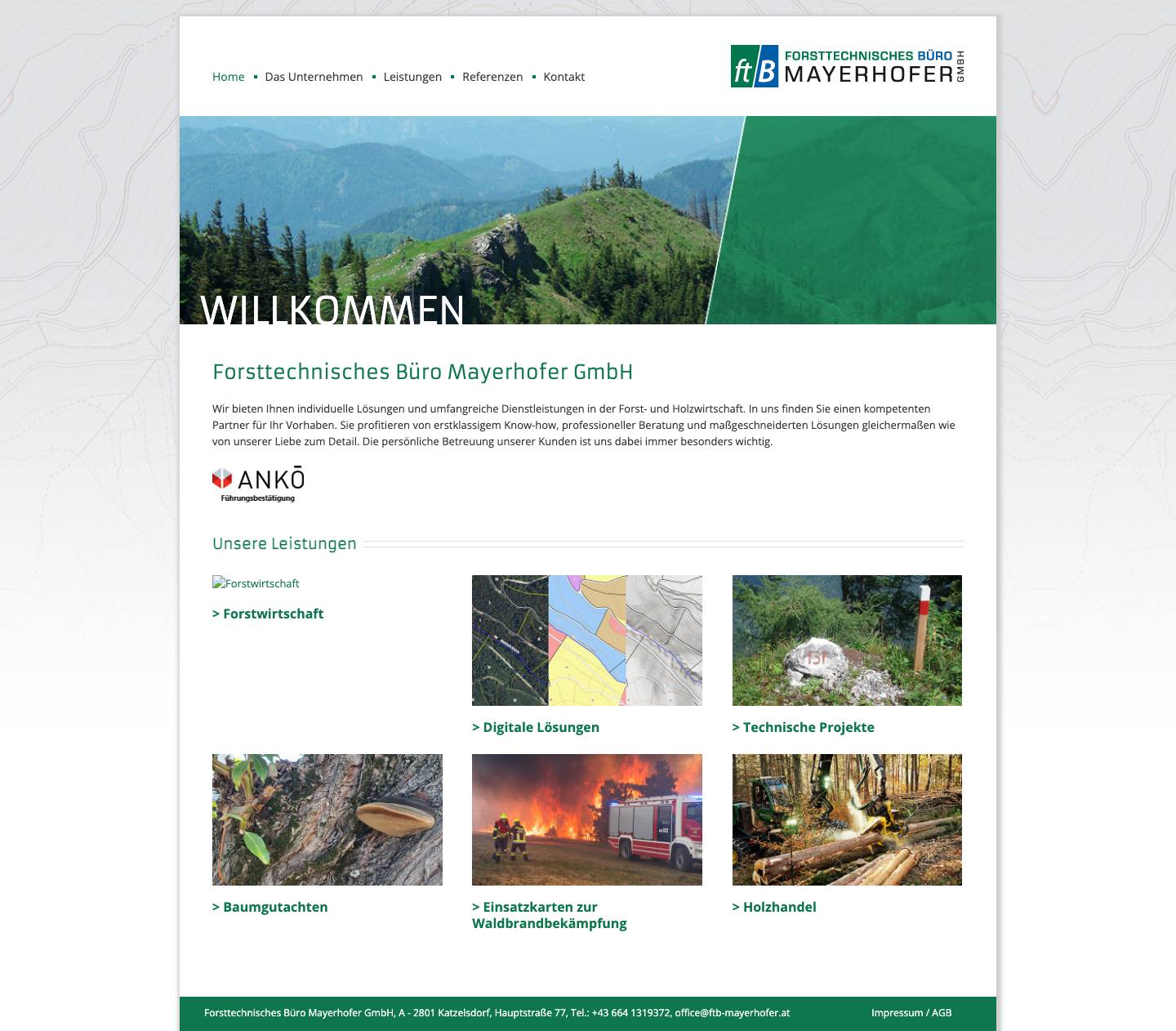 Forsttechnisches Büro Mayerhofer Home - Forsttechnisches Büro Mayerhofer - Full Screenshot