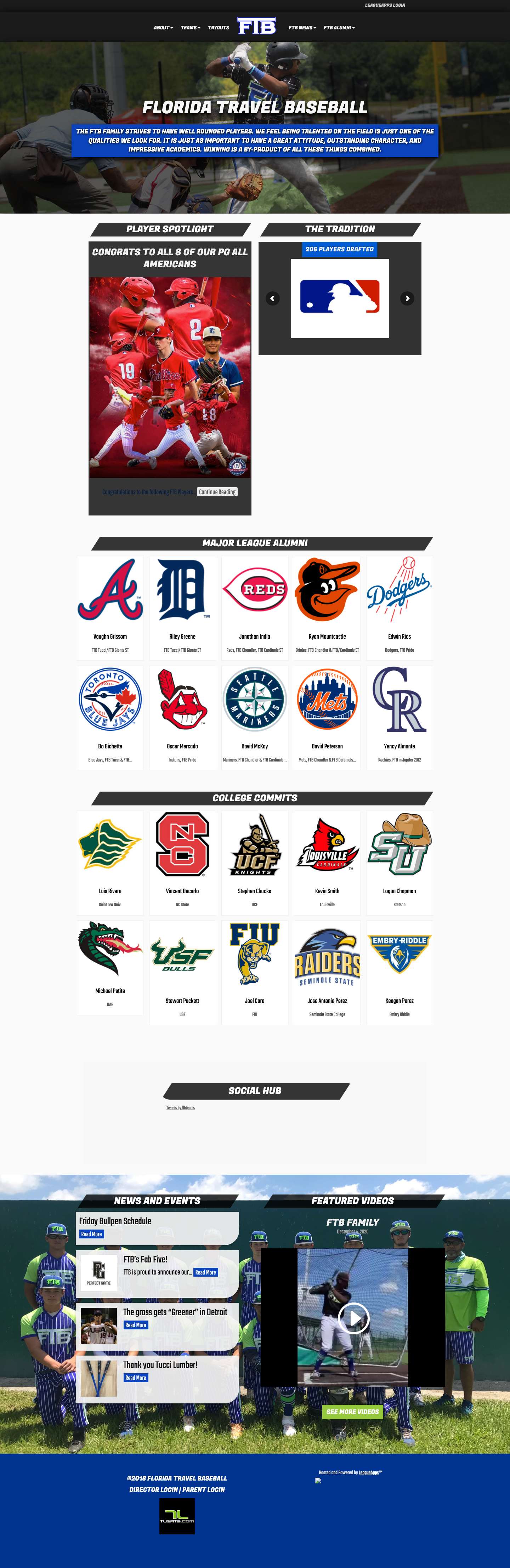 Baseball Program | Florida Travel Baseball - Full Screenshot