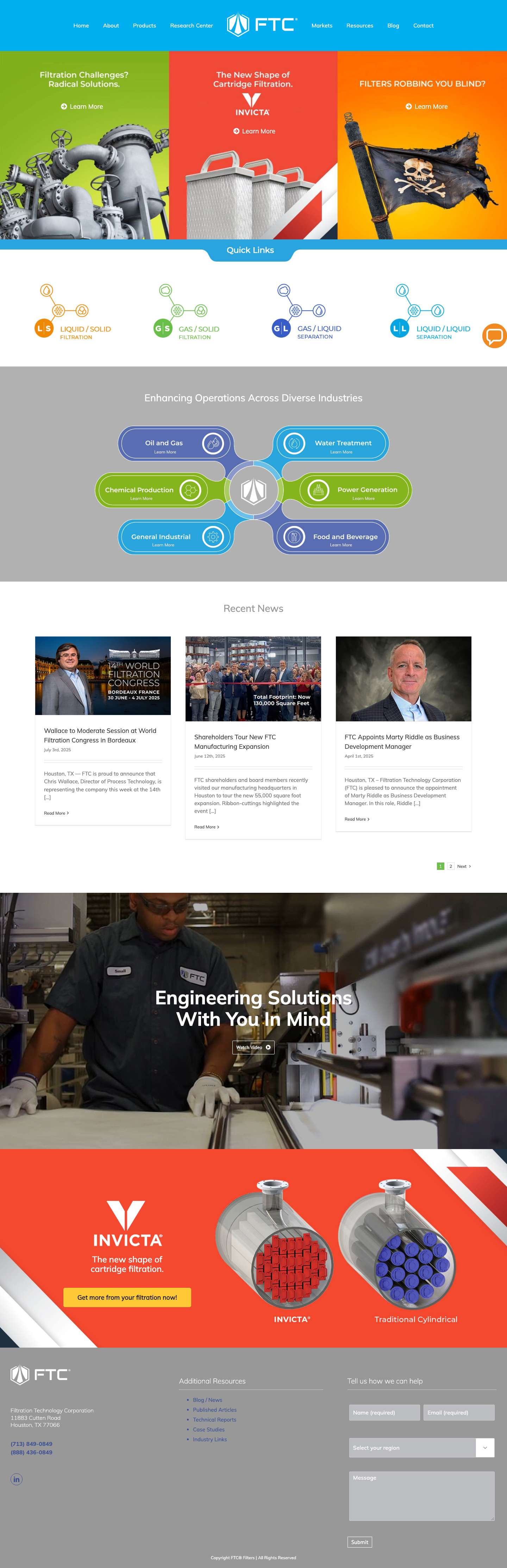Filtration Technology Corp | Quality Filtration Solutions - Full Screenshot
