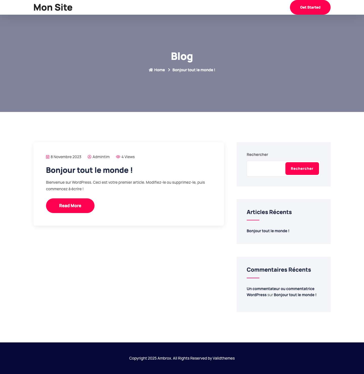 Mon site - Mon site WordPress - Full Screenshot