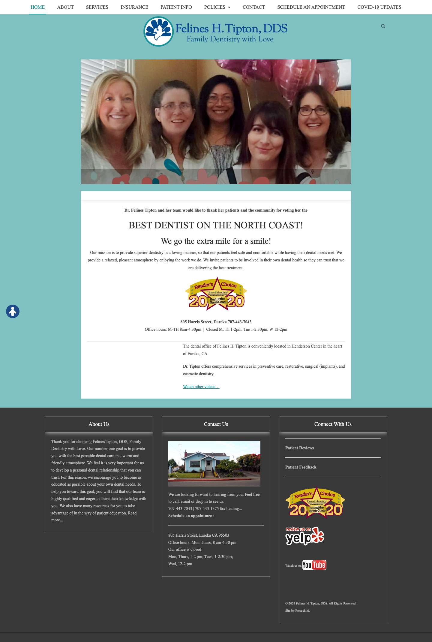 Felines H. Tipton, DDS – Family Dentistry with Love in Eureka California - Full Screenshot