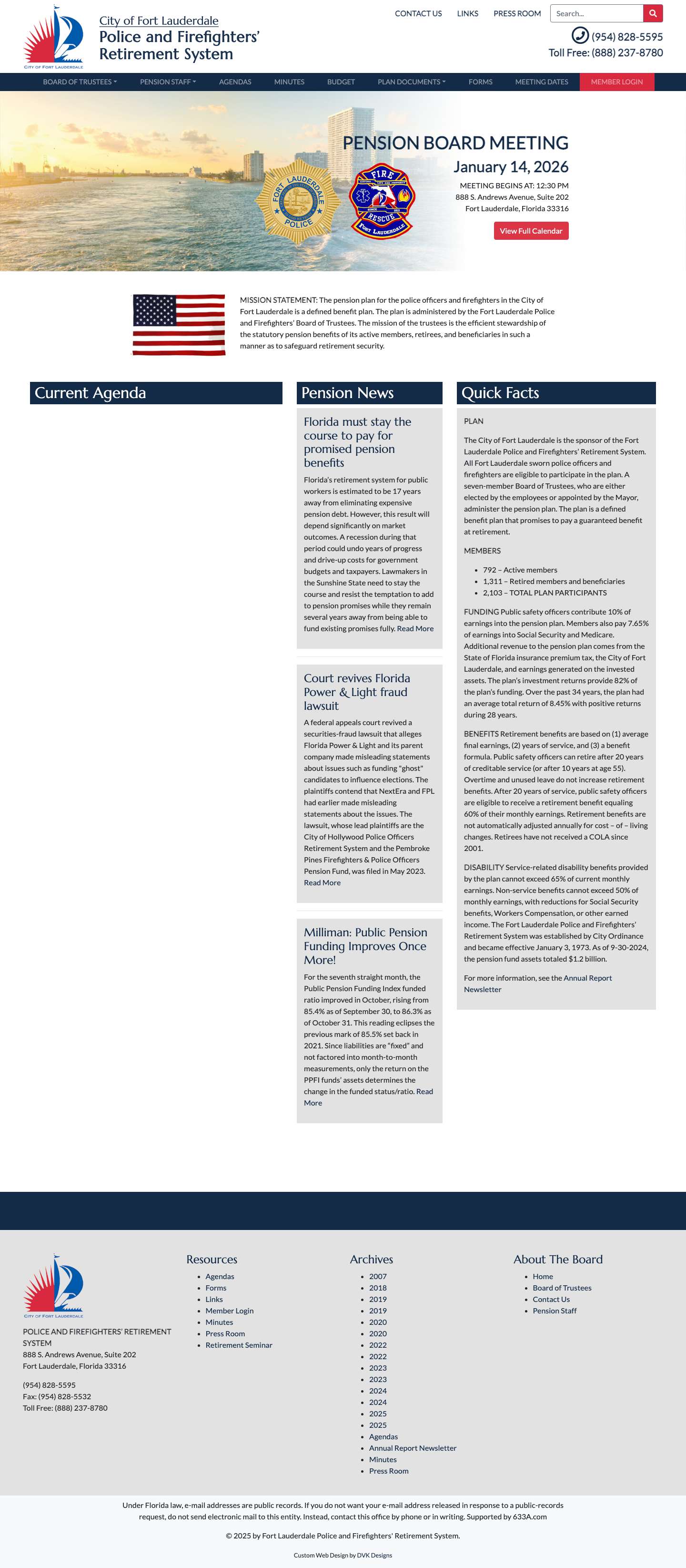 Fort Lauderdale Police and Firefighters' – Retirement System - Full Screenshot