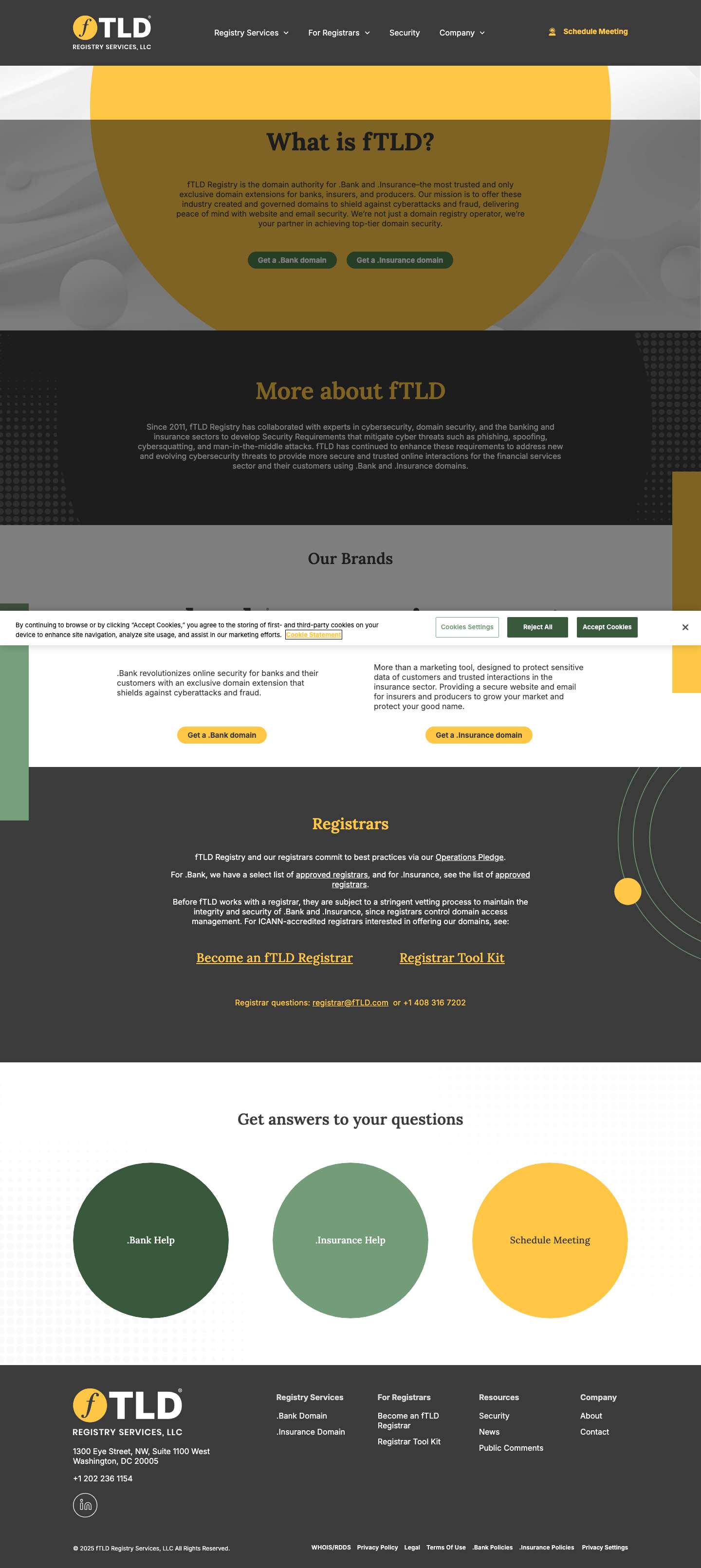 Registry Domain Services | fTLD Registry Services LLC - Full Screenshot