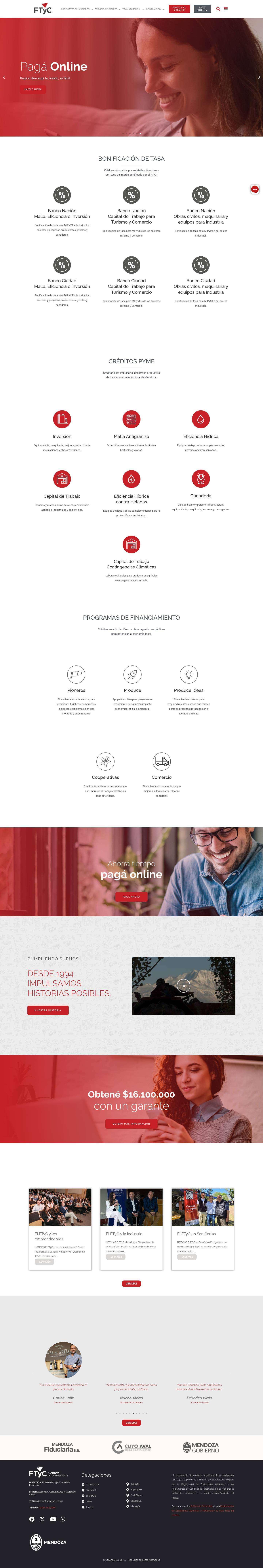 FTyC – Fondo para la Transformación y el Crecimiento de Mendoza - Full Screenshot