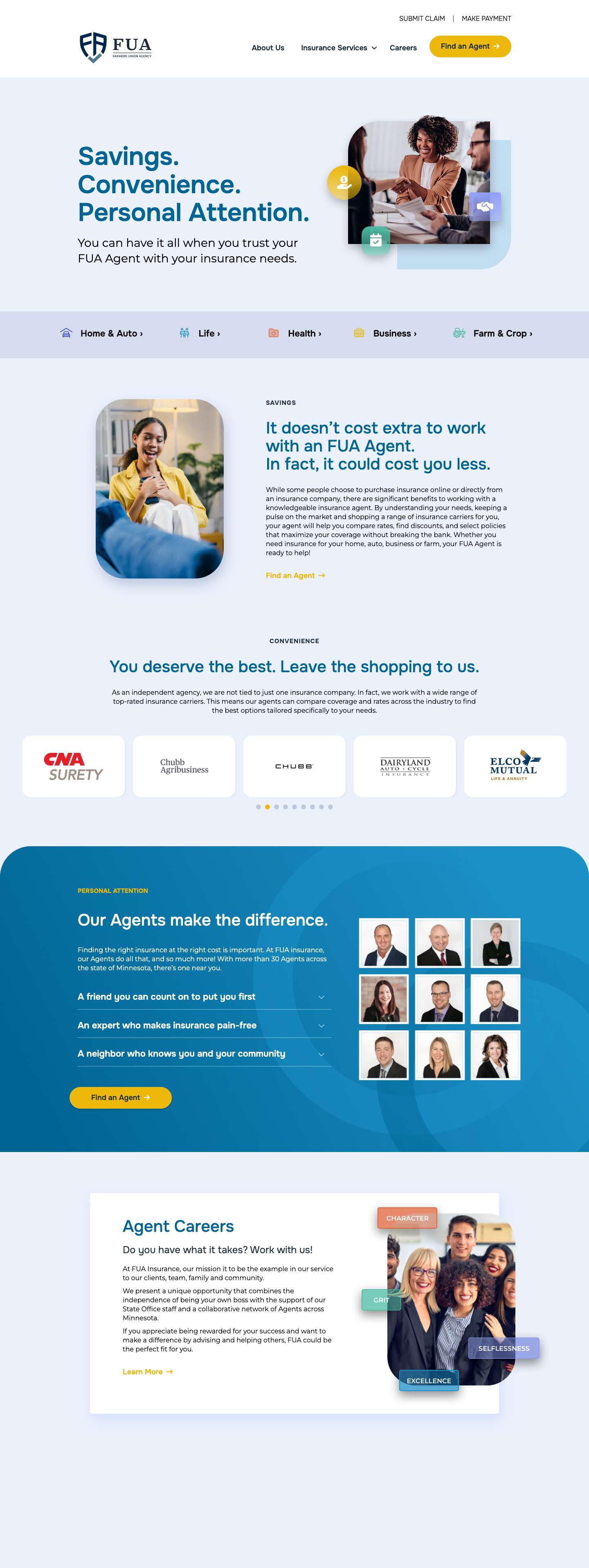 Farmers Union Agency | Independent Minnesota Insurance Agents - Full Screenshot