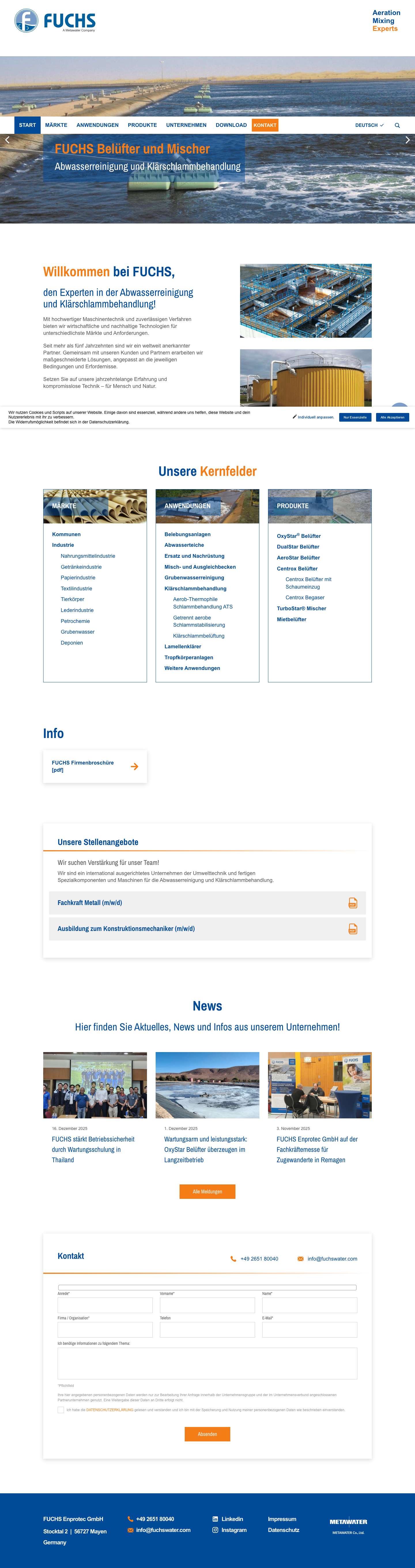 Start - FUCHS Enprotec GmbHIndividuelle Datenschutz-Einstellungenzurückgehenöffnen-schließenöffnen-schließenIndividuell anpassen.Individuell anpassen. - Full Screenshot