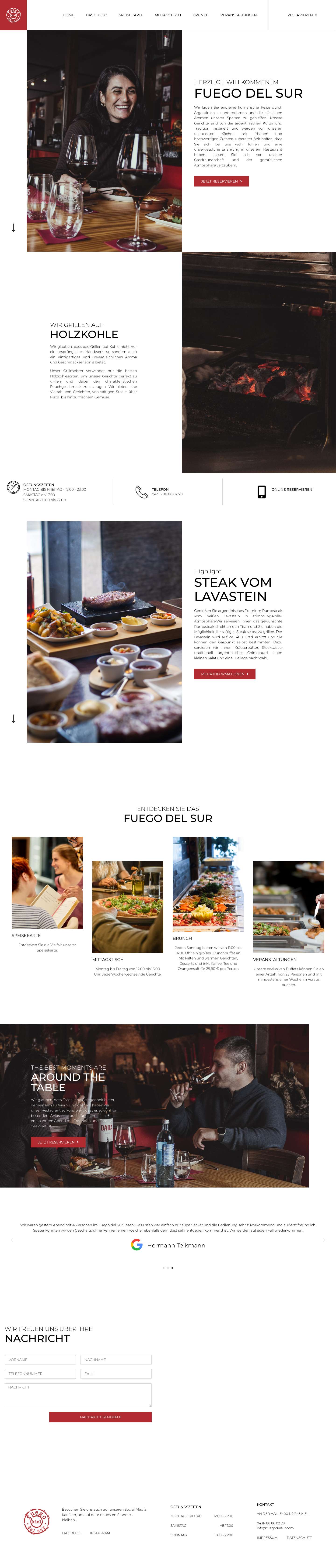 Fuego del Sur - Argentinische Spezialitäten in KielDownOPENING HOURS iconPhone iconDown - Full Screenshot
