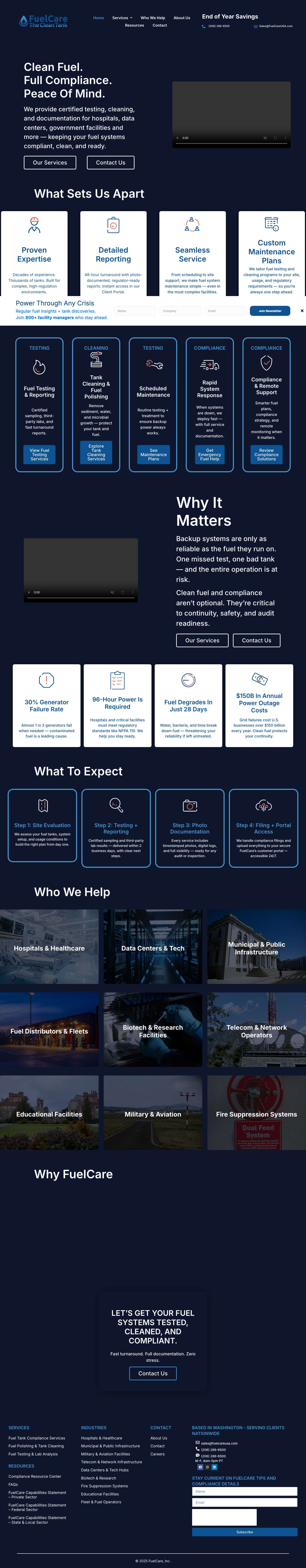 FuelCare | Fuel Testing & Compliance - Full Screenshot
