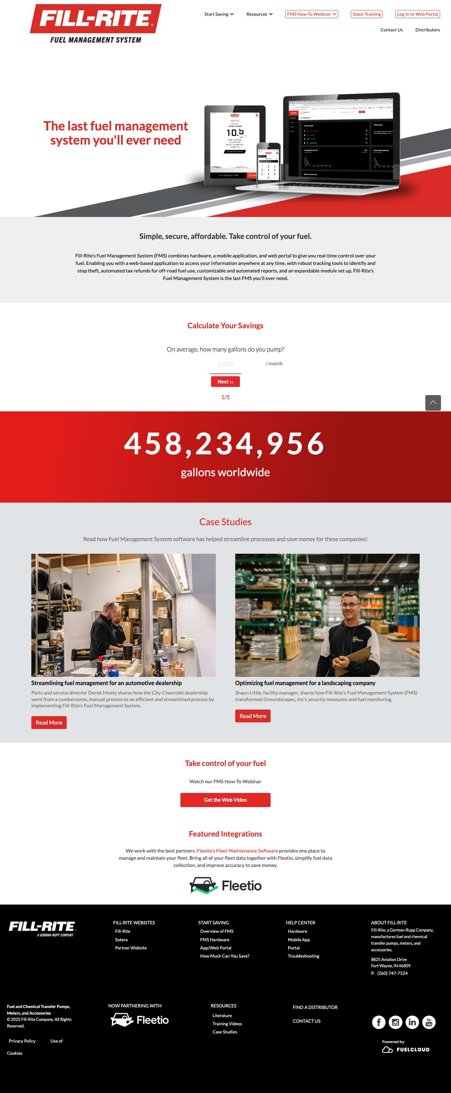 Fill-Rite® Fuel Management System - Home page - Full Screenshot