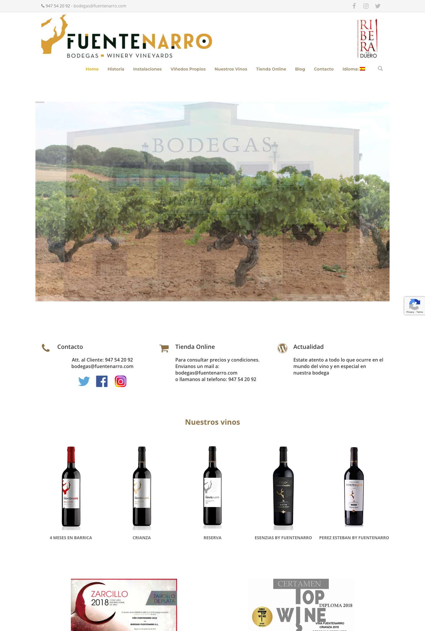 Home - Bodegas Fuentenarro - Full Screenshot