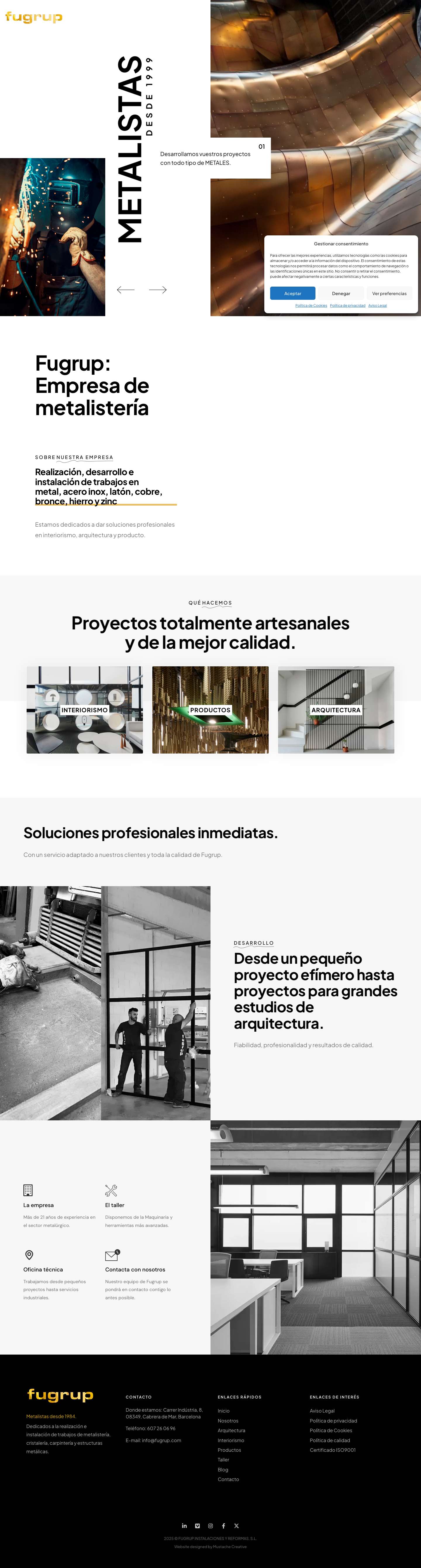 Inicio - Fugrup | Empresa de Metalistería - Full Screenshot