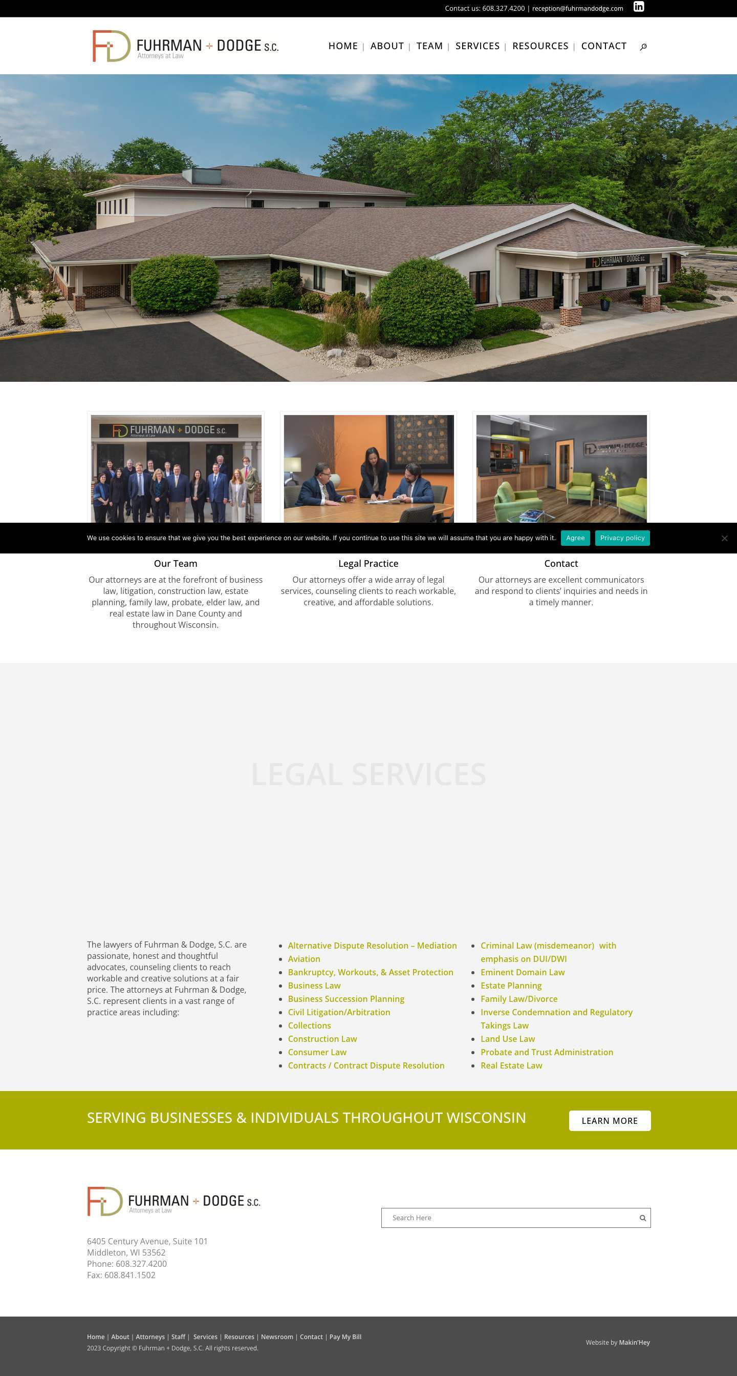 Fuhrman + Dodge, S.C. | Attorneys at Law Madison Wisconsin - Full Screenshot