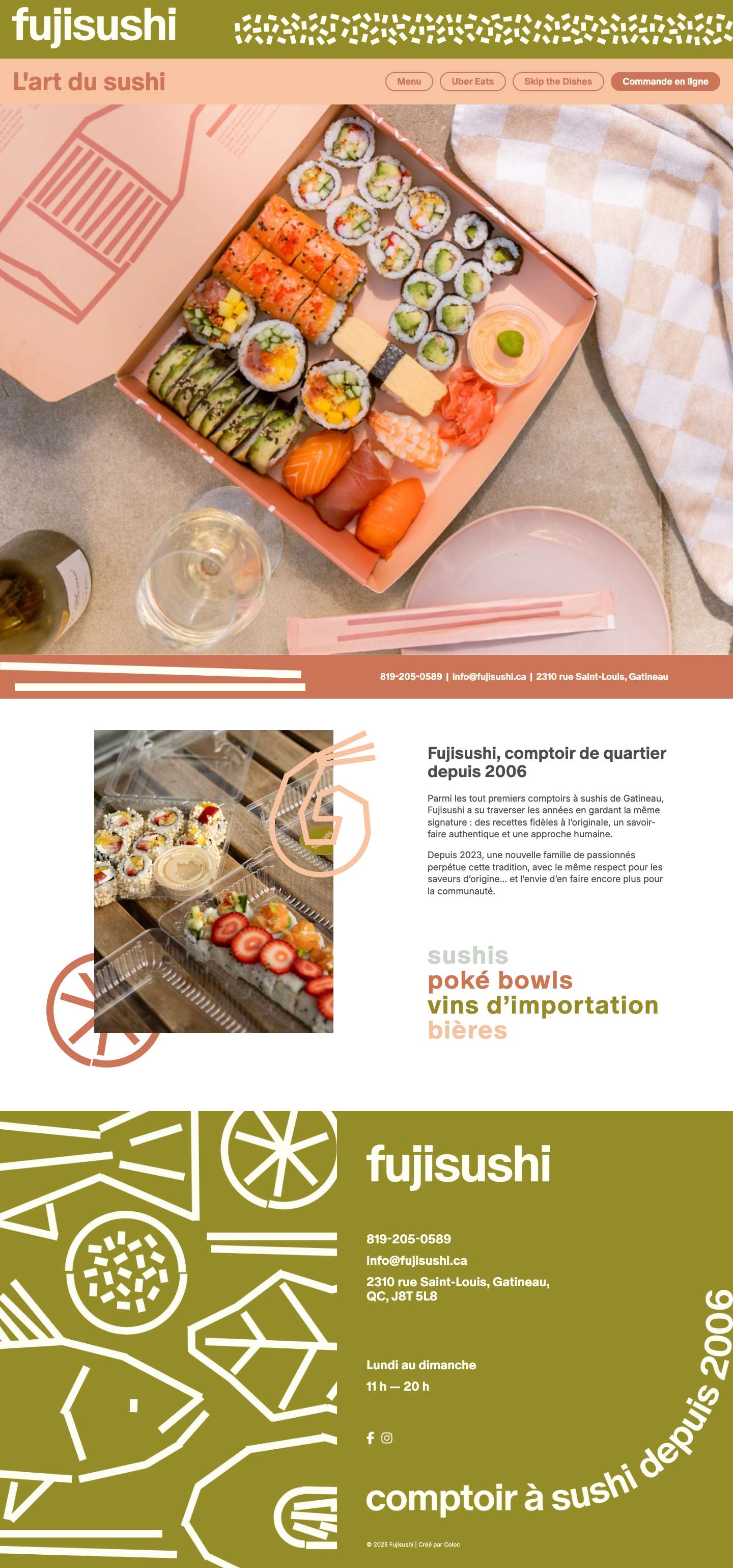 Fujisushi Gatineau | Sushis Authentiques & Poké Bowls | Restaurant Japonais - Full Screenshot