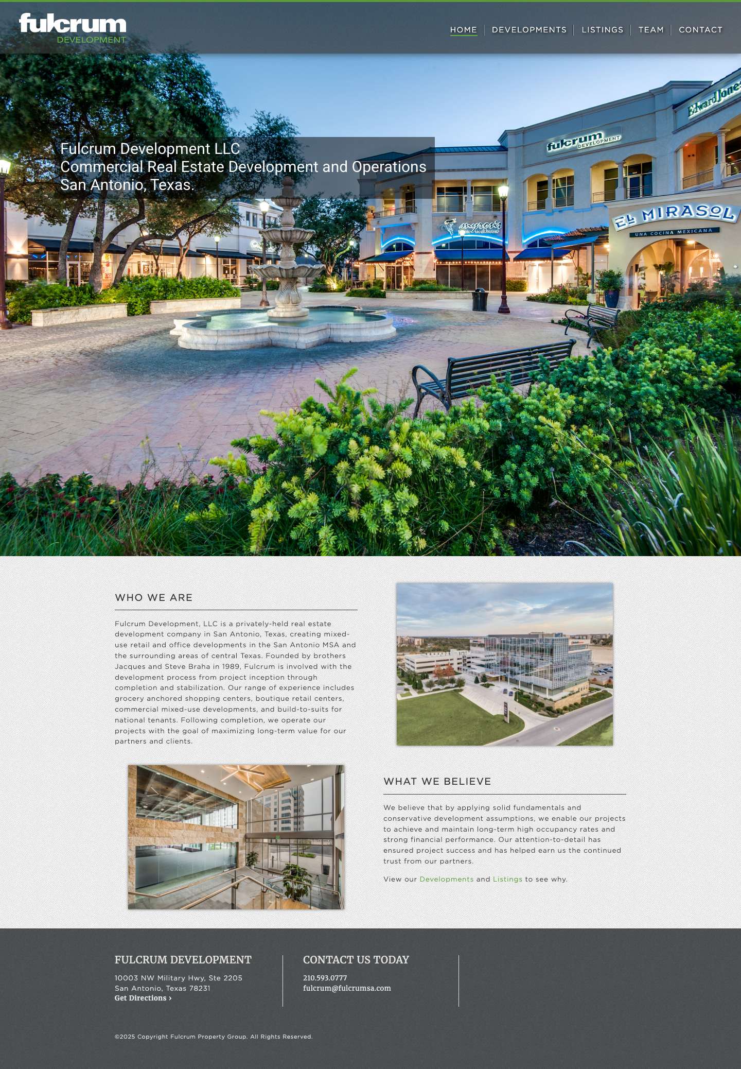 Fulcrum Development, LLC Private Real Estate Development in San Antonio - Full Screenshot