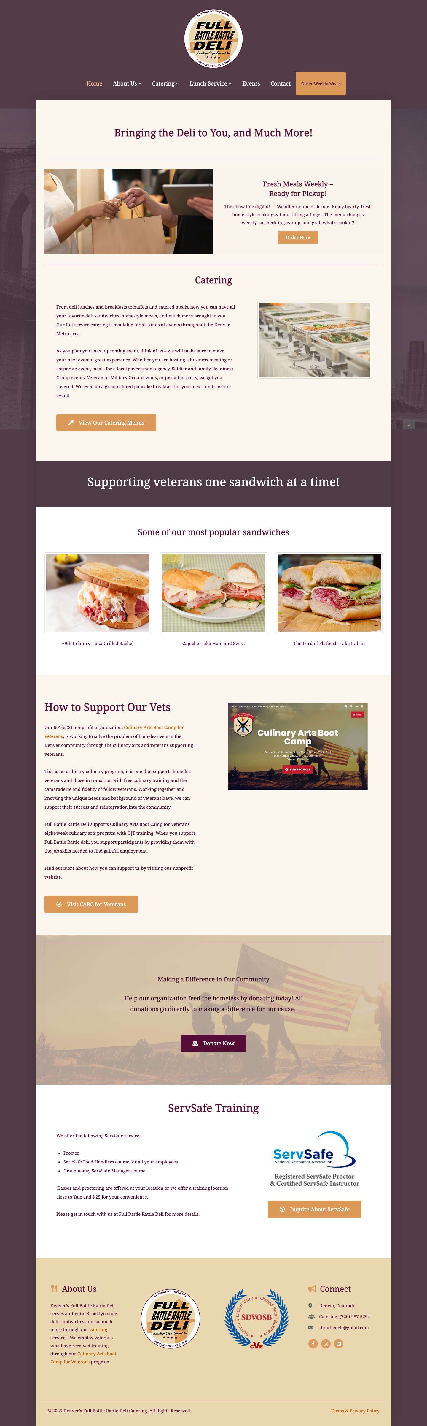 Catering Services | Sandwiches, Buffets, Breakfasts | Denver CO - Full Screenshot