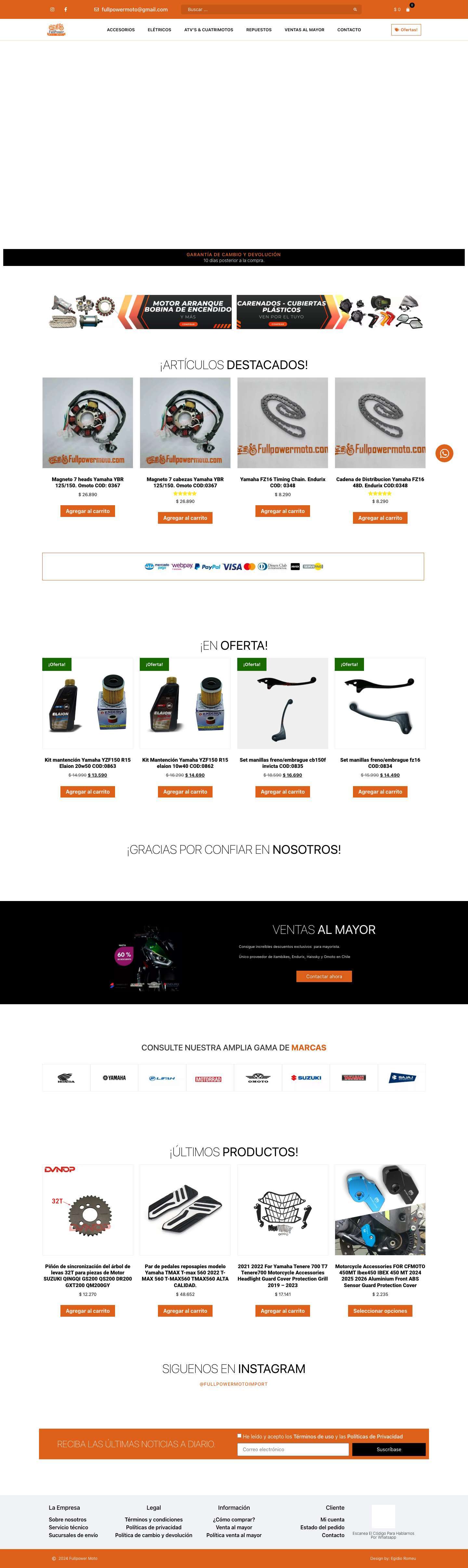 Fullpower Moto | Repuestos para motos - Full Screenshot