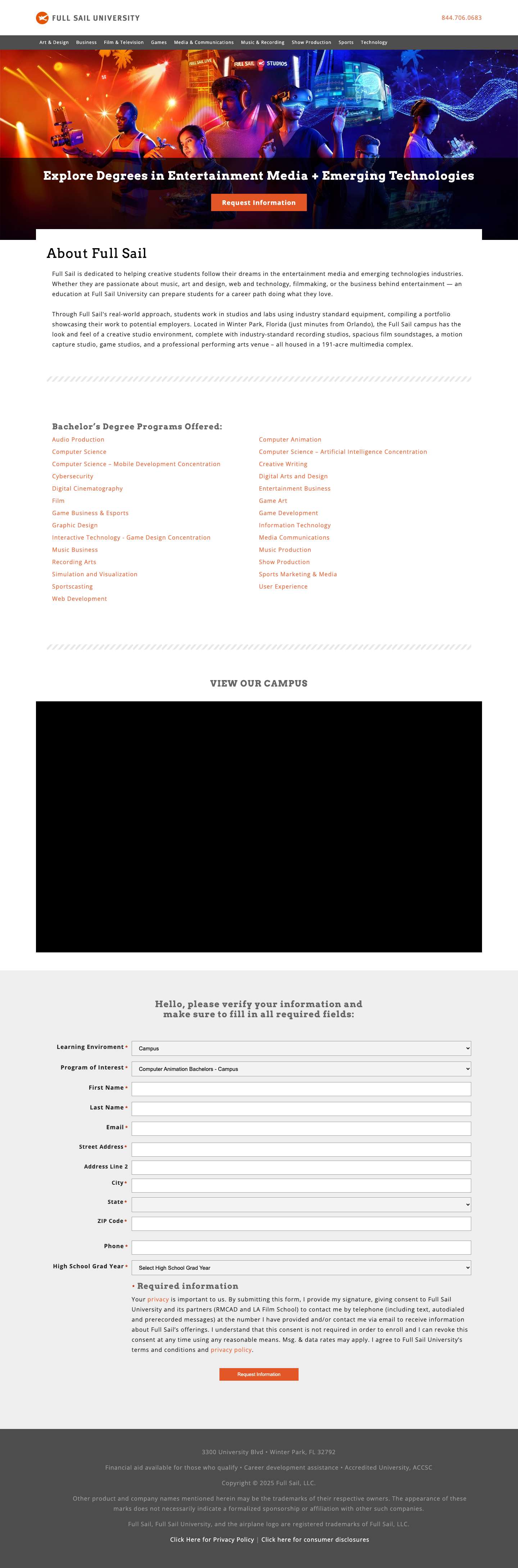 Brand - Full Sail University - Full Screenshot