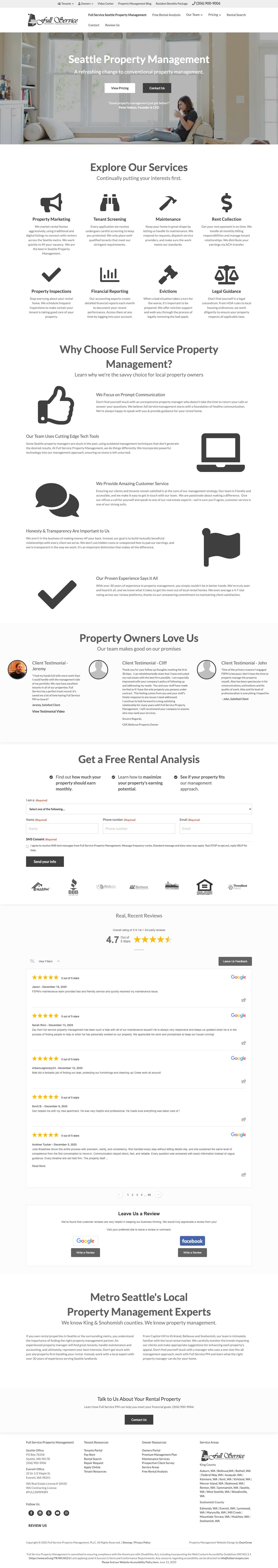 Full Service Property Management | Seattle's Best Property Manager - Full Screenshot