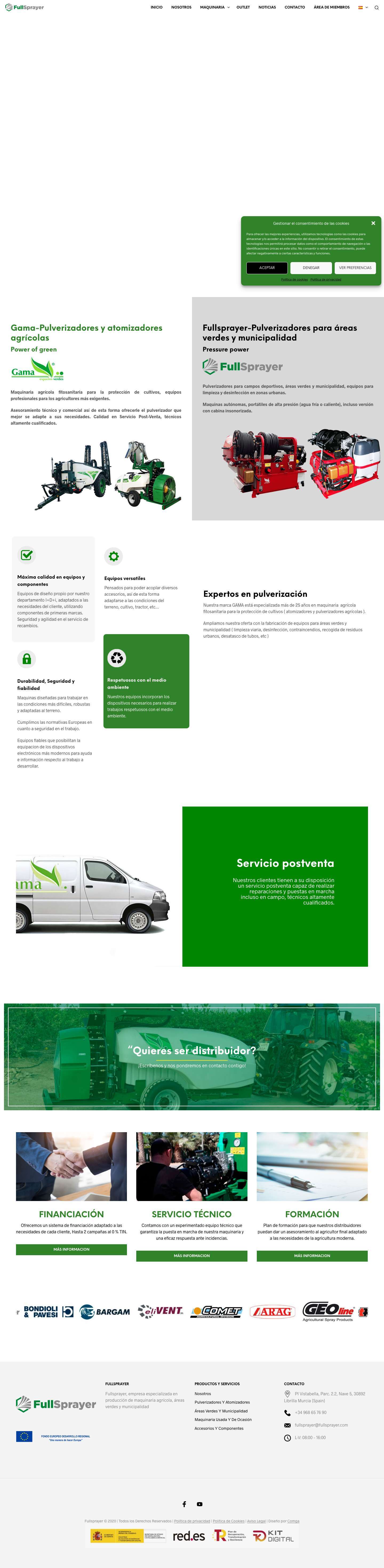 Fullsprayer - Maquinaria agrícola, áreas verdes y municipalidad. - Full Screenshot