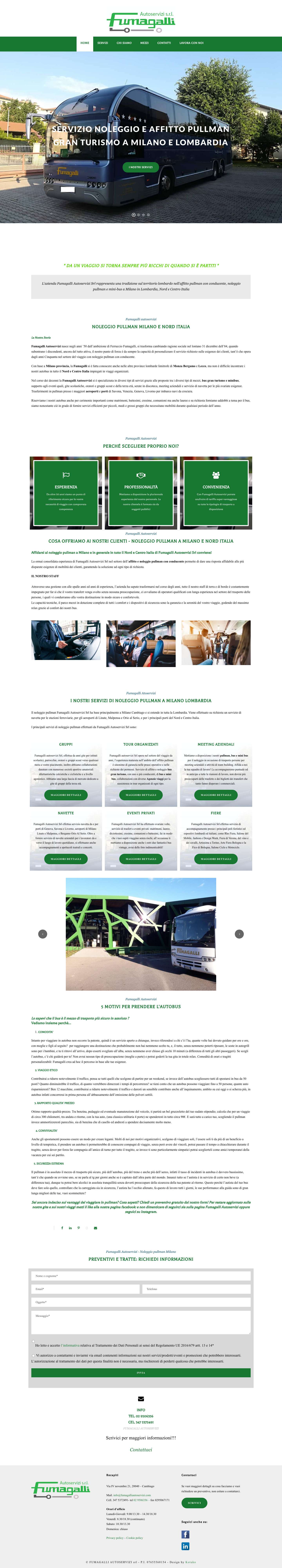Noleggio pullman Milano - Fumagalli Autoservizi - Full Screenshot