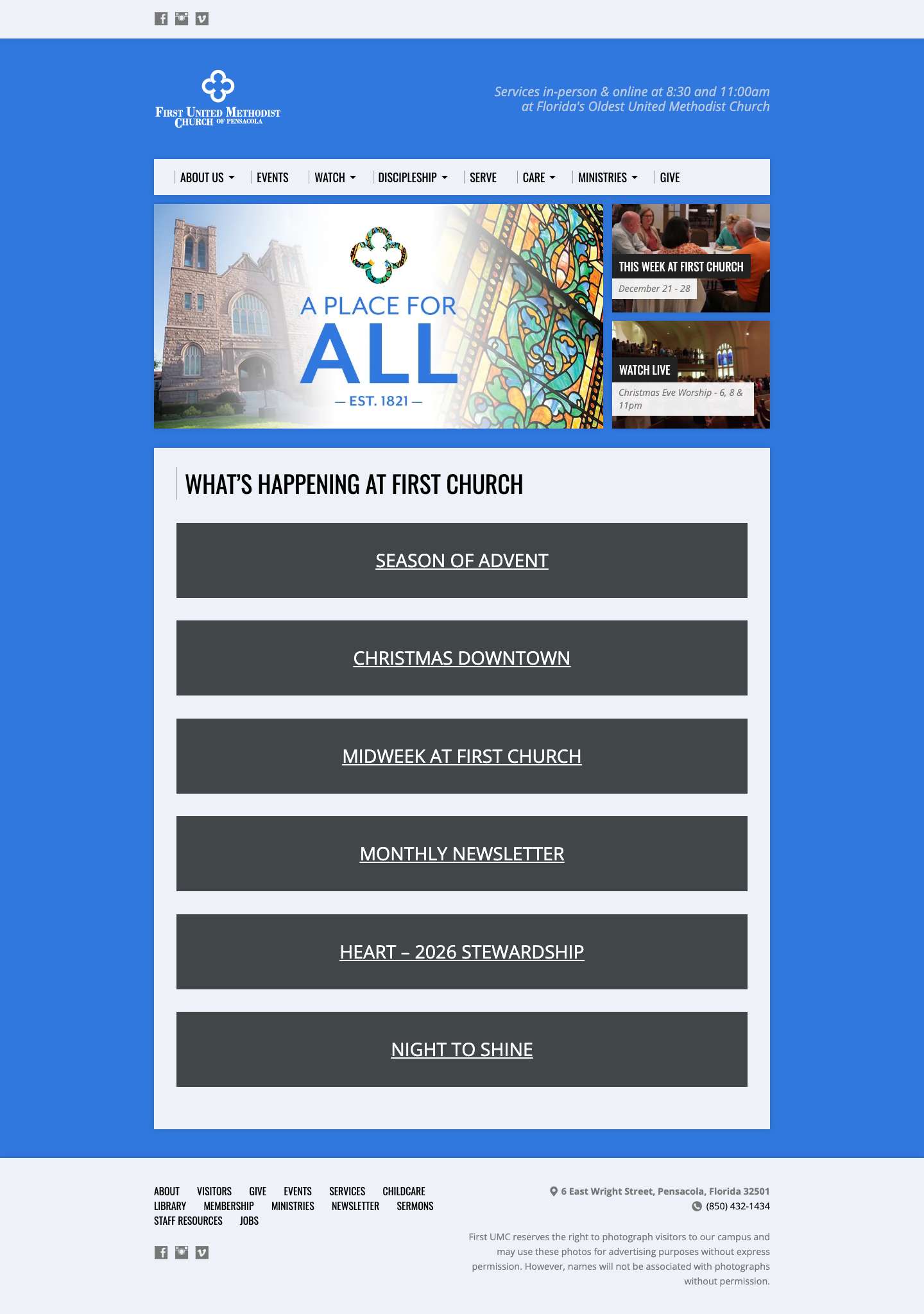 First UMC Pensacola - Full Screenshot