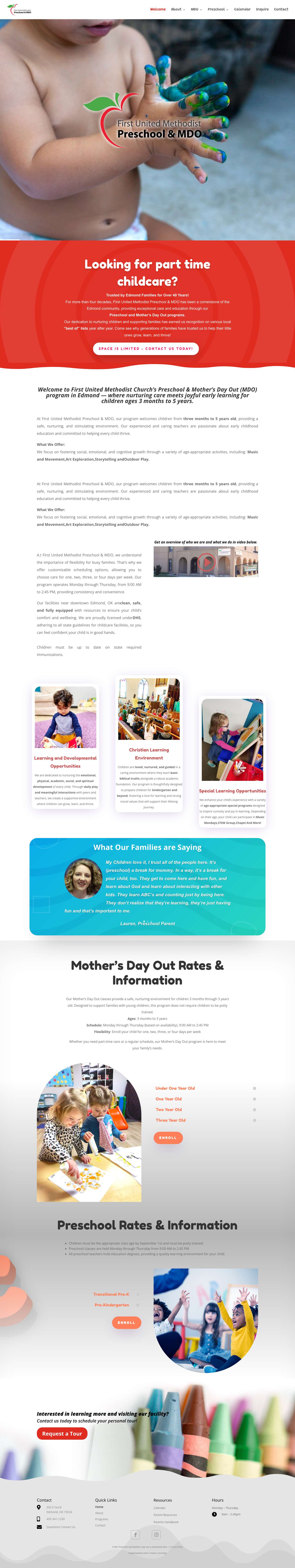 FUMC Preschool & Mother's Day Out in Edmond, OK | First United Methodist Church - Full Screenshot