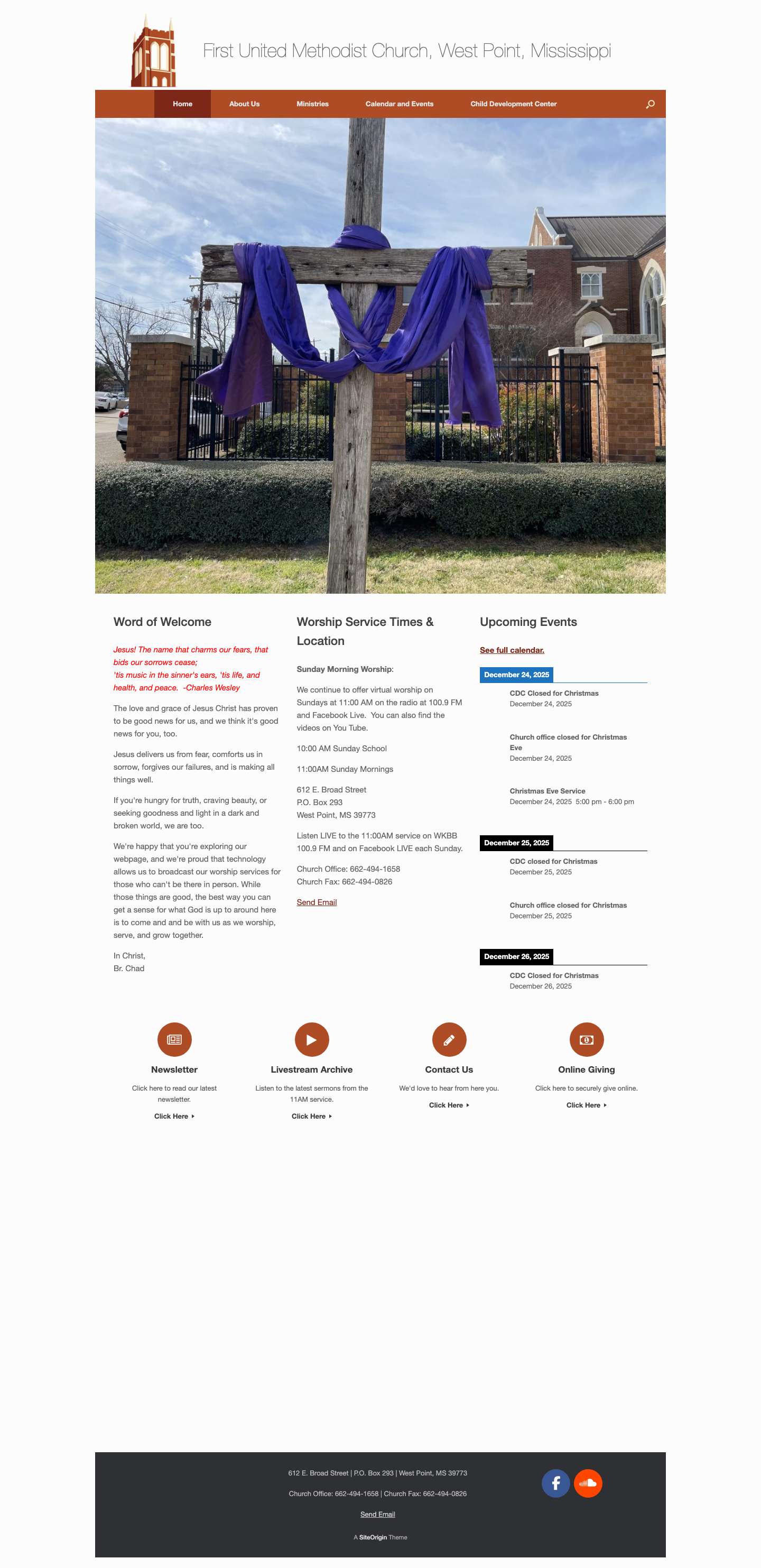 First United Methodist Church, West Point, Mississippi - Full Screenshot