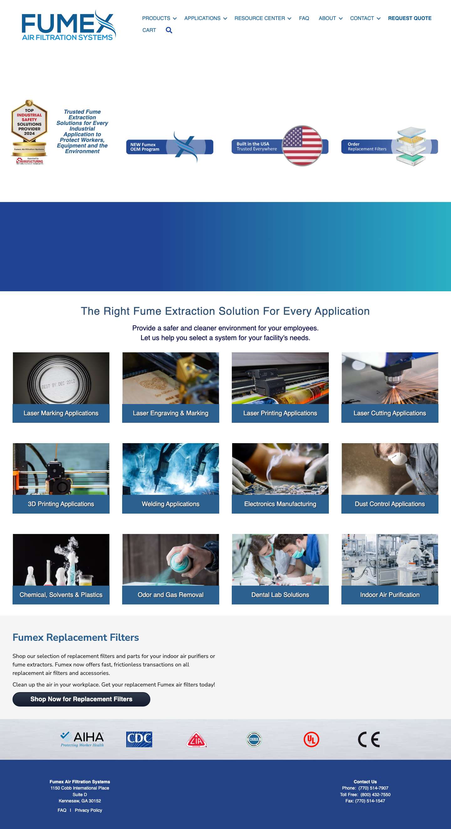 Industrial Fume Extractors & Air Purifiers by Fumex - Full Screenshot