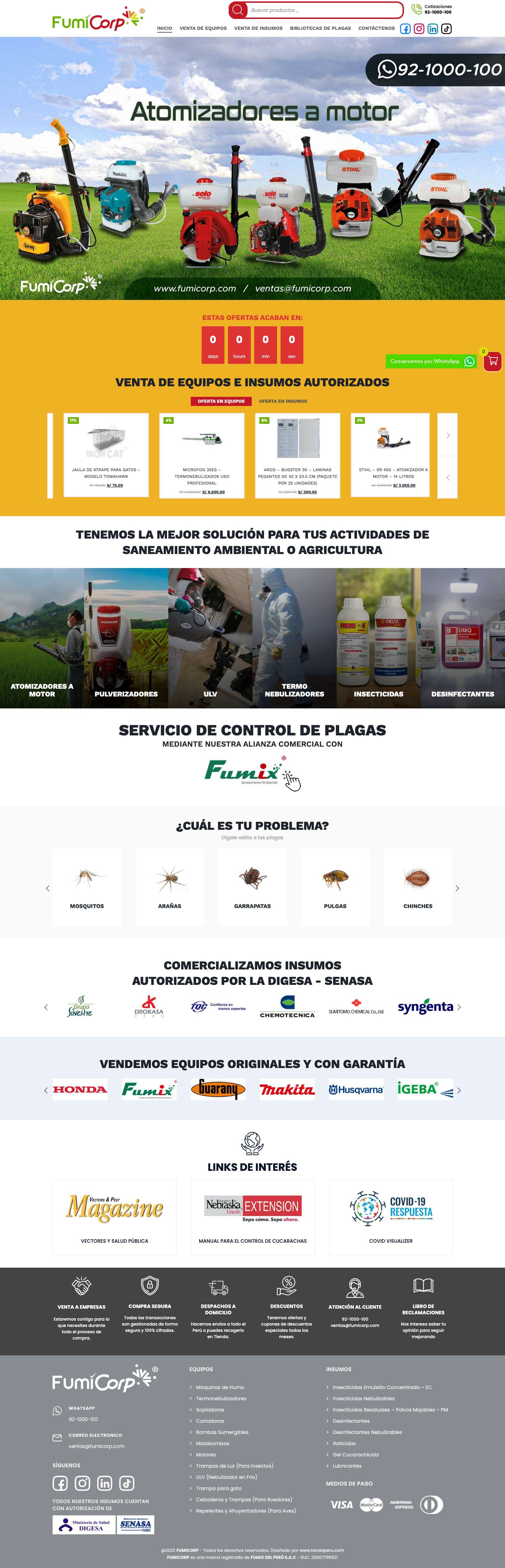 FumiCorp – Equipos e Insumos para Fumigación - Full Screenshot