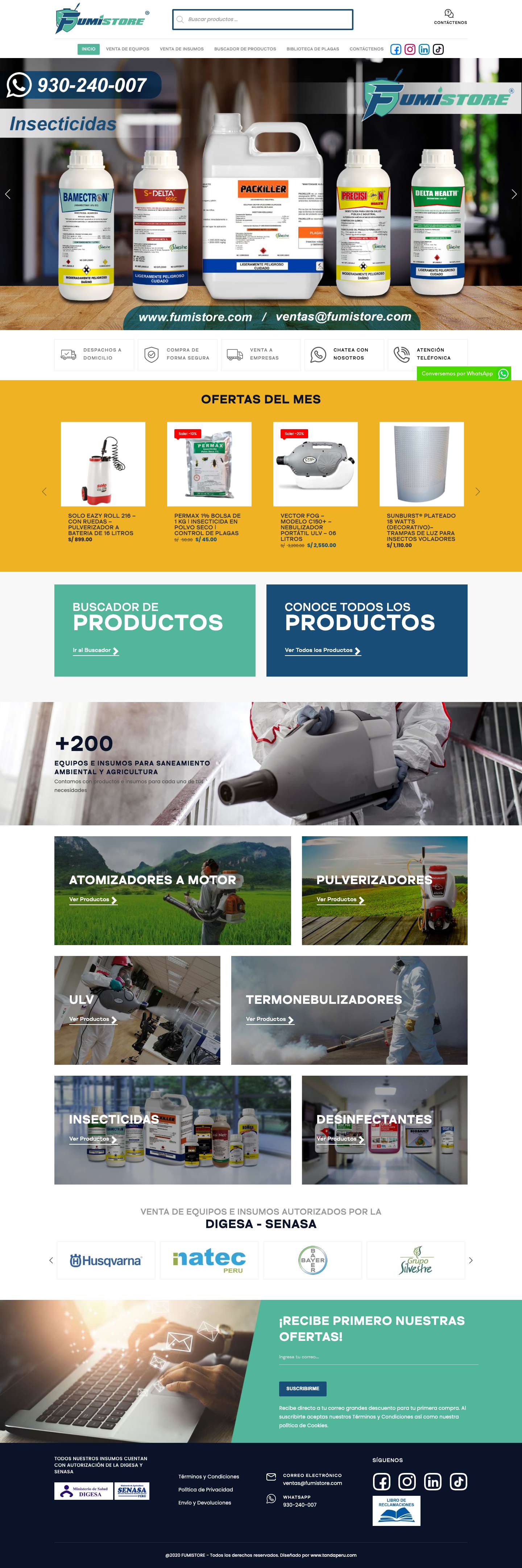 Fumistore – Venta de equipos e insumos para Saneamiento Ambiental y Agricultura - Full Screenshot